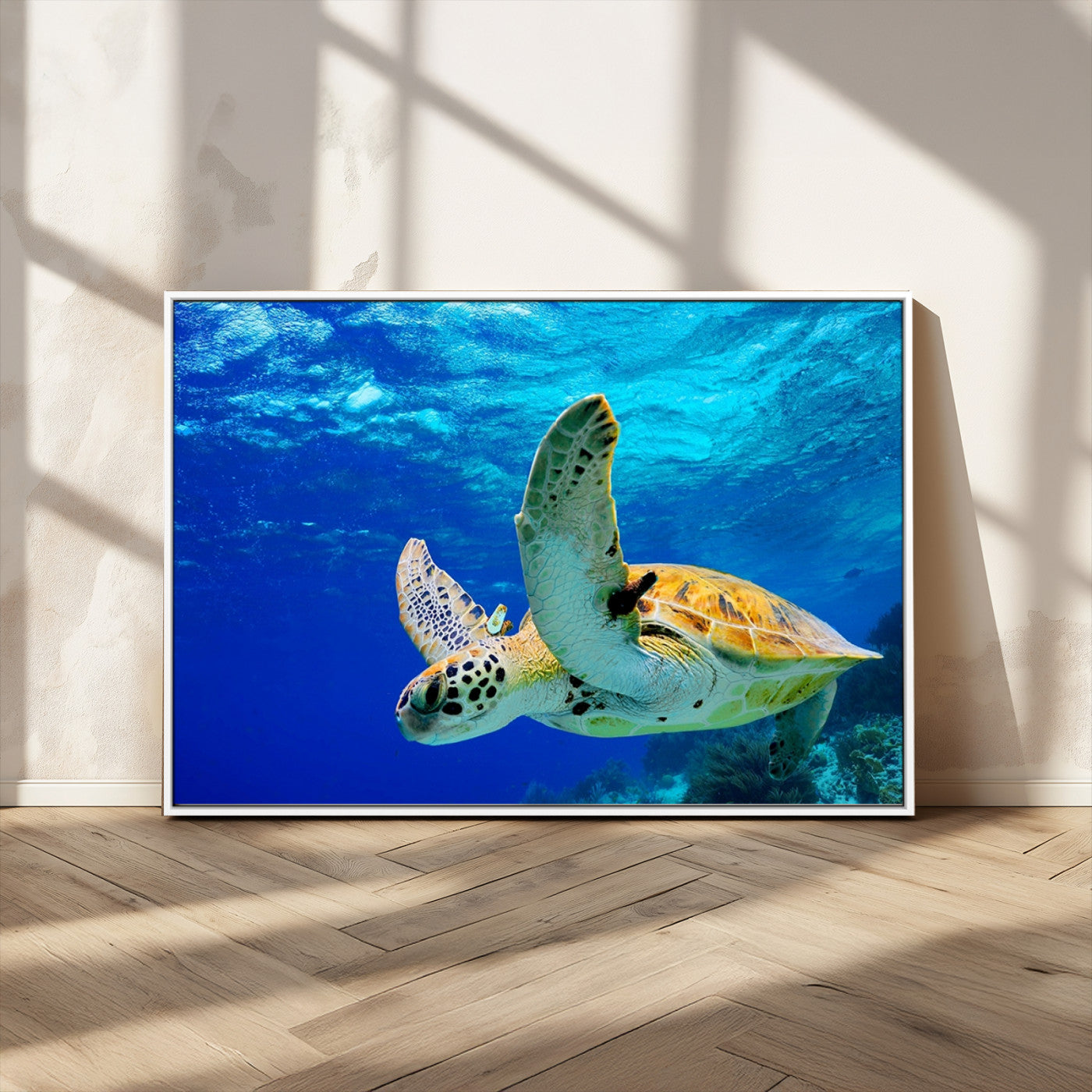 16292-MGV-CV-36X24-Sea Turtle Wall Art Canvas Print, Sea life in the Ocean Wall Art Printing