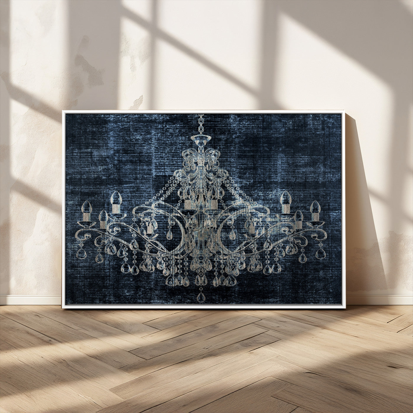 -Dark Chandelier Wall Art Canvas Print
