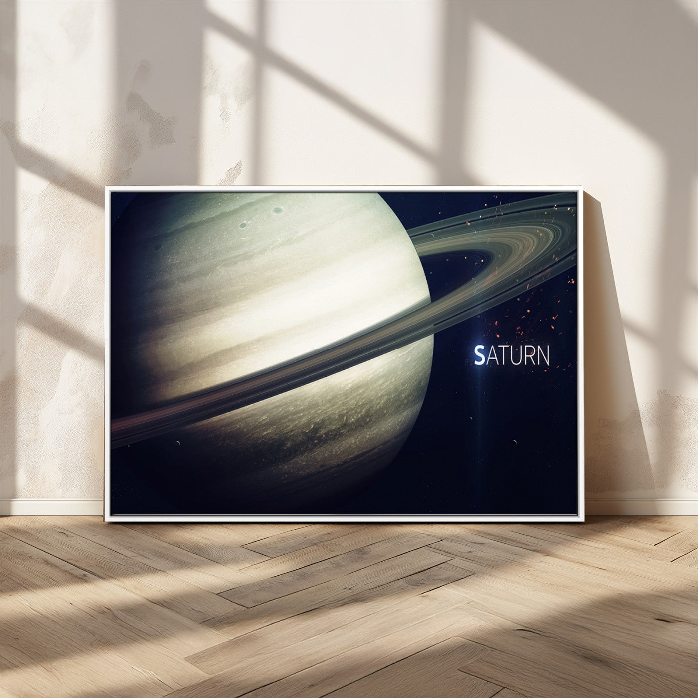 -Framed Saturn Wall Art Canvas Print