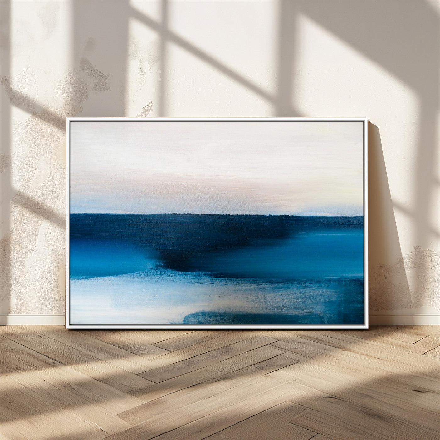 72452-MGV-CV-36X24-Dark Blue Abstract Wall Art Canvas Print