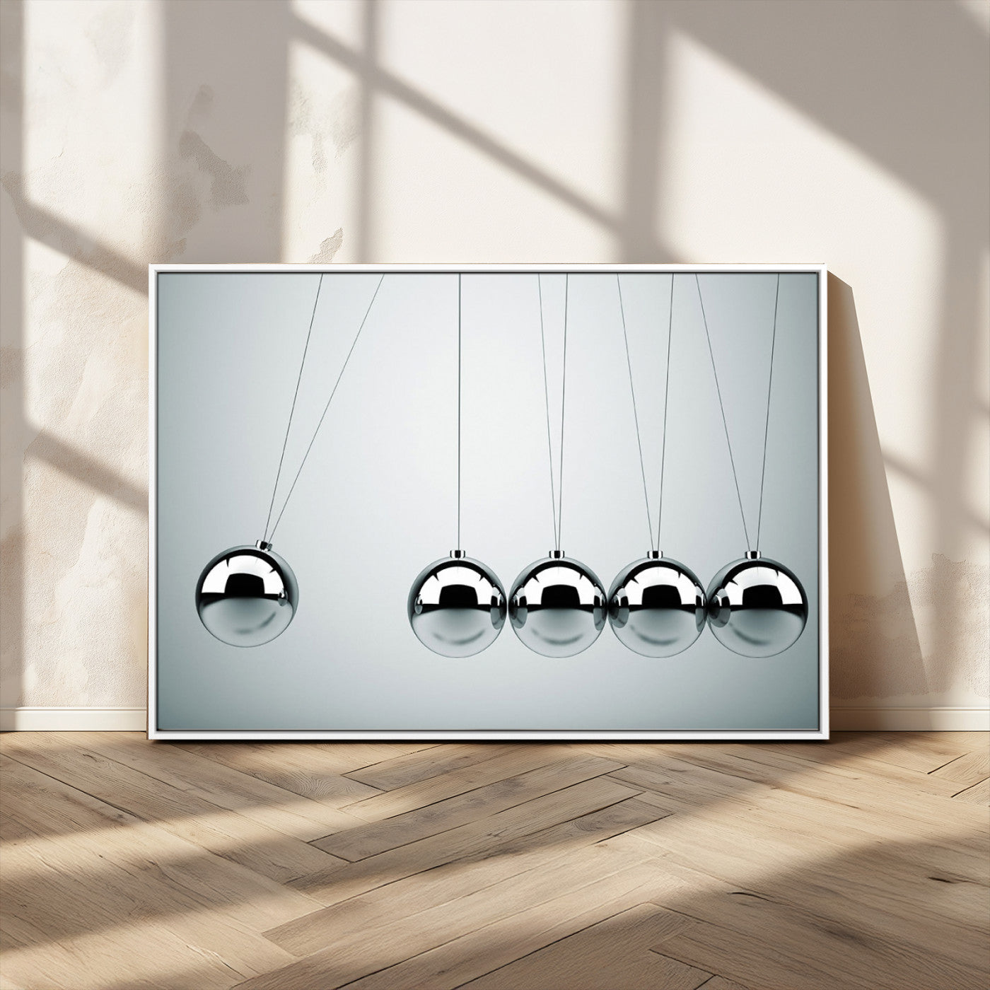 -Newton's Cradle Wall Art Canvas Print, Framed Newton Cradle Wall Art