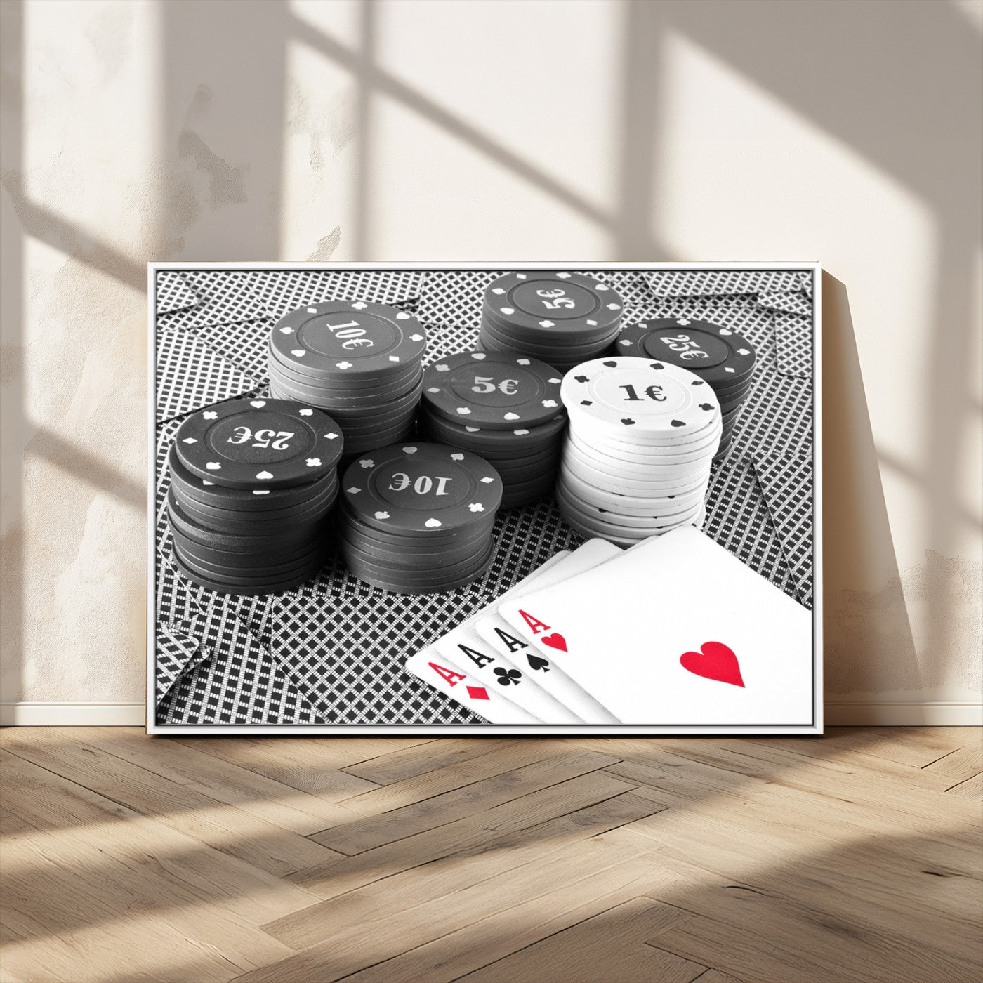 -Poker Game Cards Wall Art Canvas, Multi Panel Wall Art Canvas Print
