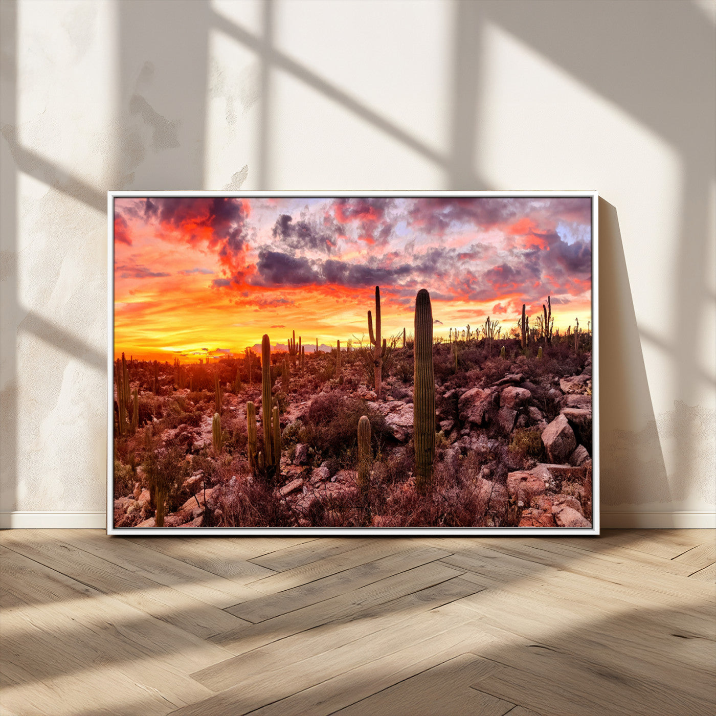 18067-MGV-FC-36X24_White-Arizona Desert Print, Western Cowboy Wall Art Print