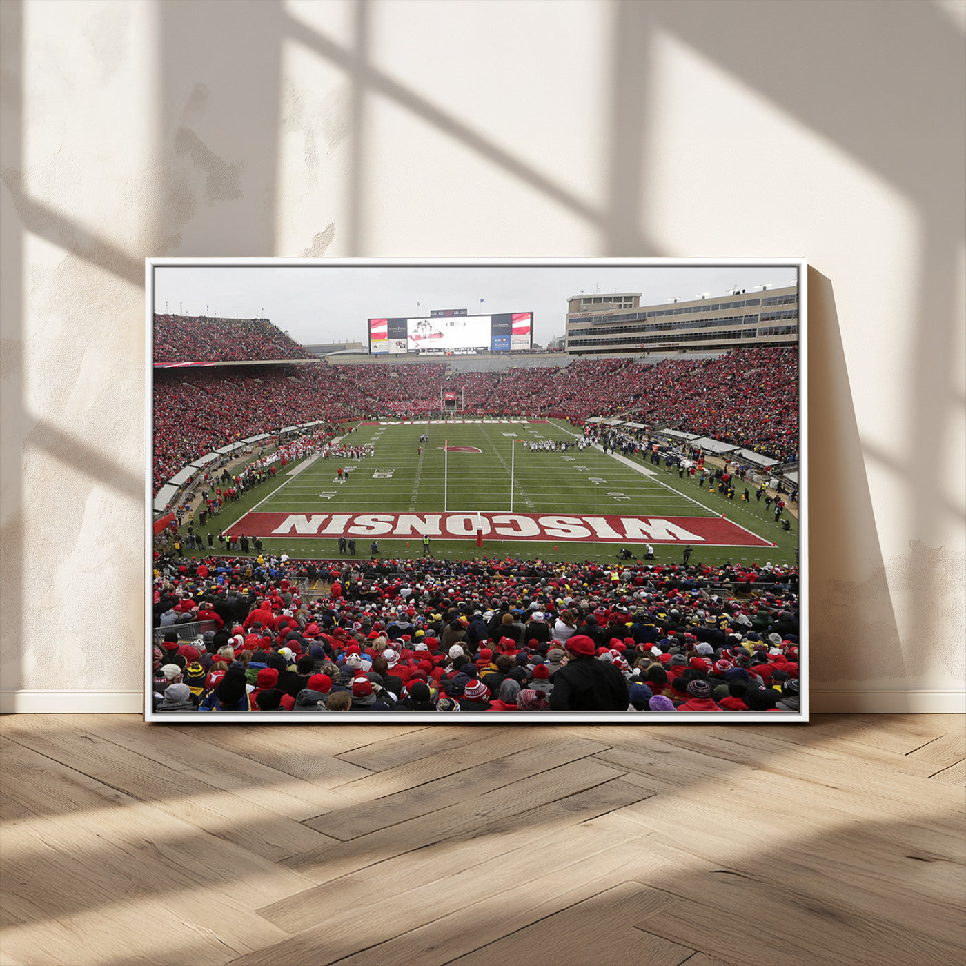 23461-MGV-CV-36X24-Wisconsin Badgers Team Print Canvas - Madison Camp Randall Stadium Wall Art Canvas Print