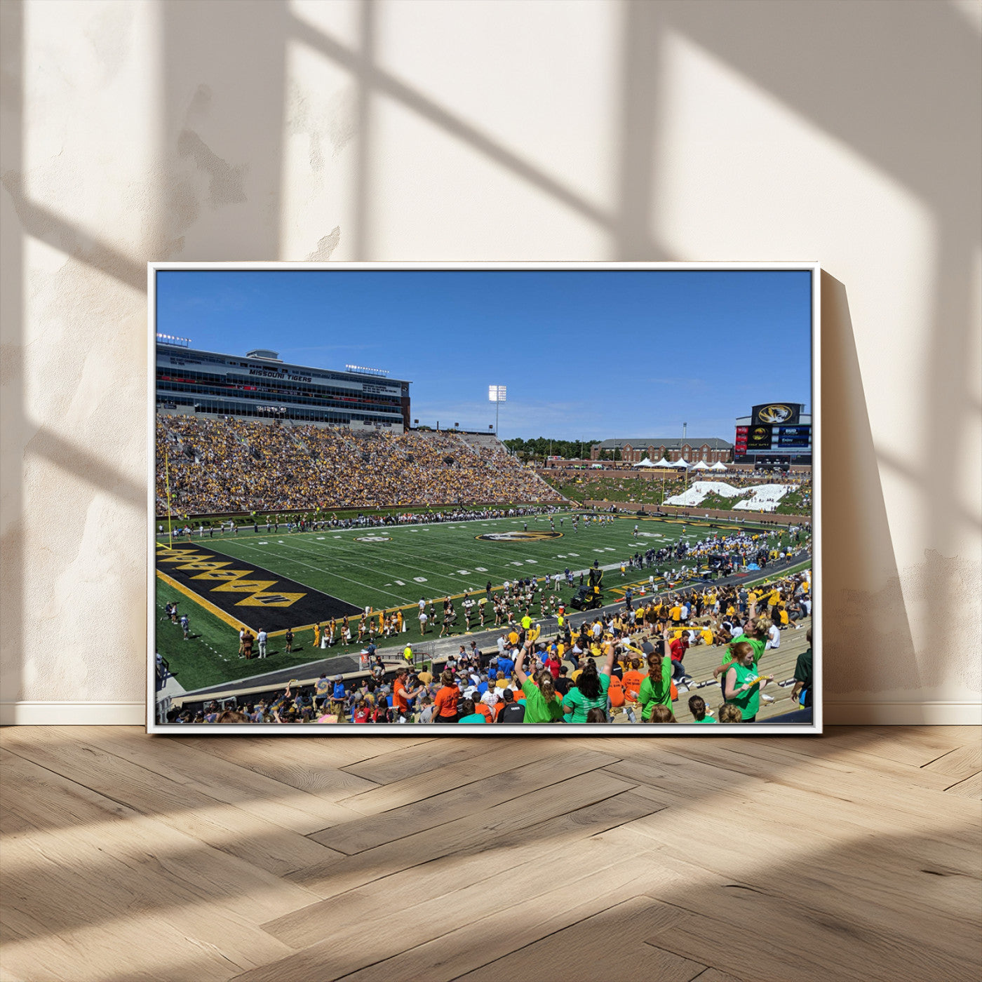 38399-MGV-CV-36X24-University of Missouri Tigers Football Team Print - Columbia Faurot Field Memorial Stadium Wall Art