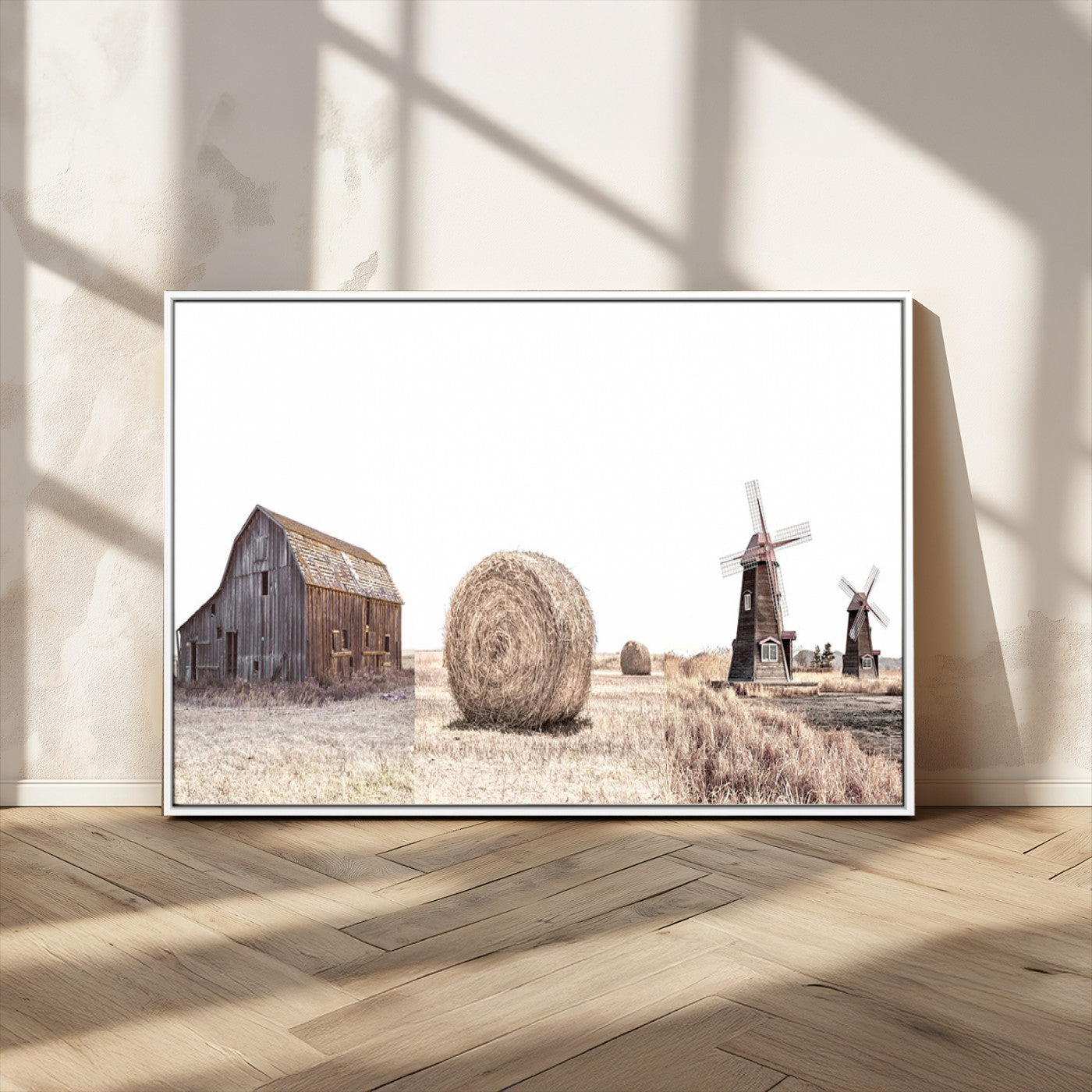 94971-MGV-FC-36X24_White-Farm Prints Set, Set of 3 Farmhouse Wall Art, Country House Decor