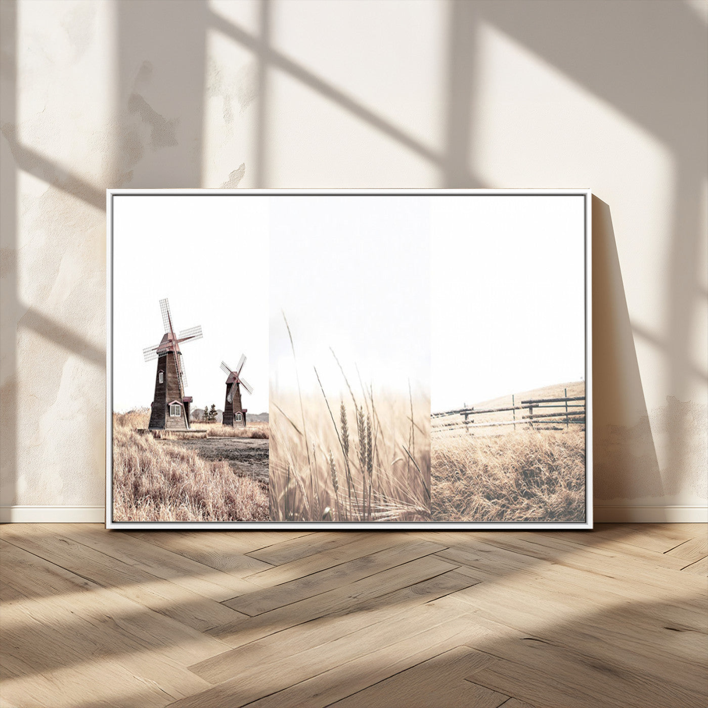 56649-MGV-CV-36X24-Farm Prints Set, Set of 3 Farmhouse Wall Art, Country House Decor, Barn Print, Wheat Print,