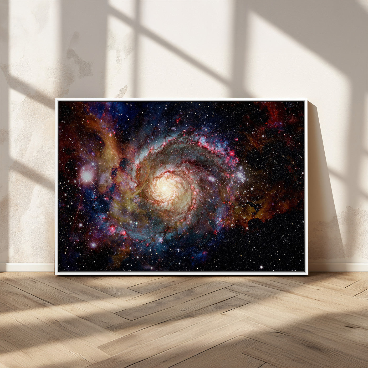 -Nebula and Galaxies in Space Wall Art Canvas Print, Spiral Galaxy Wall Art Canvas Print