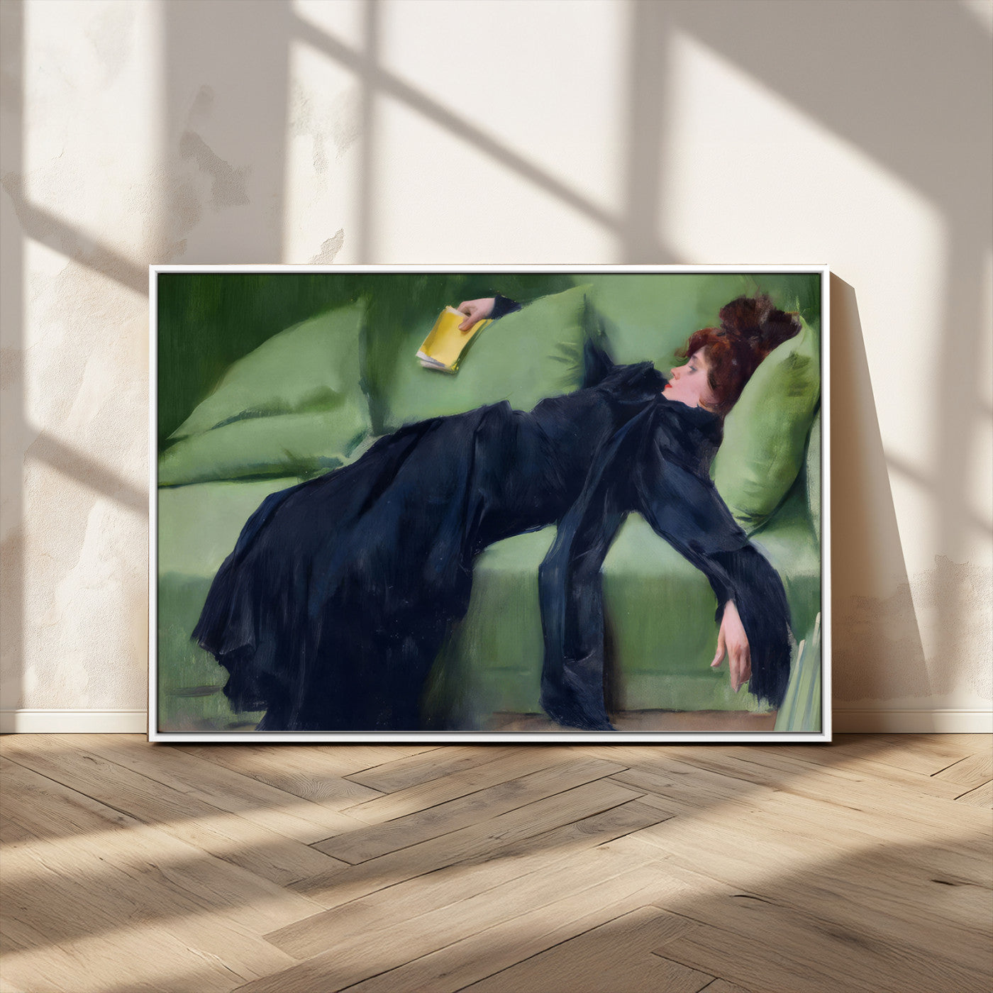 17725-MGV-FC-36X24_White-Decadent Girl by Ramon Casas Wall Art Canvas Print, Framed Decadent Girl Canvas Print