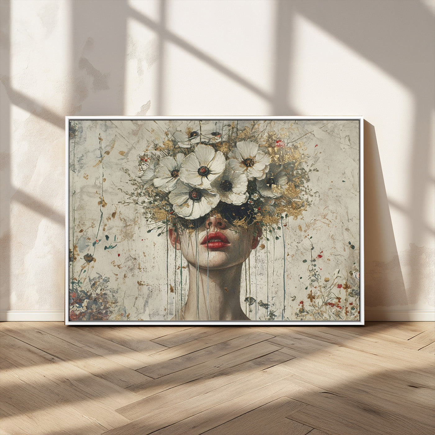 72759-MGV-CV-36X24-Abstract Floral Women Patel Wall Art Canvas Print