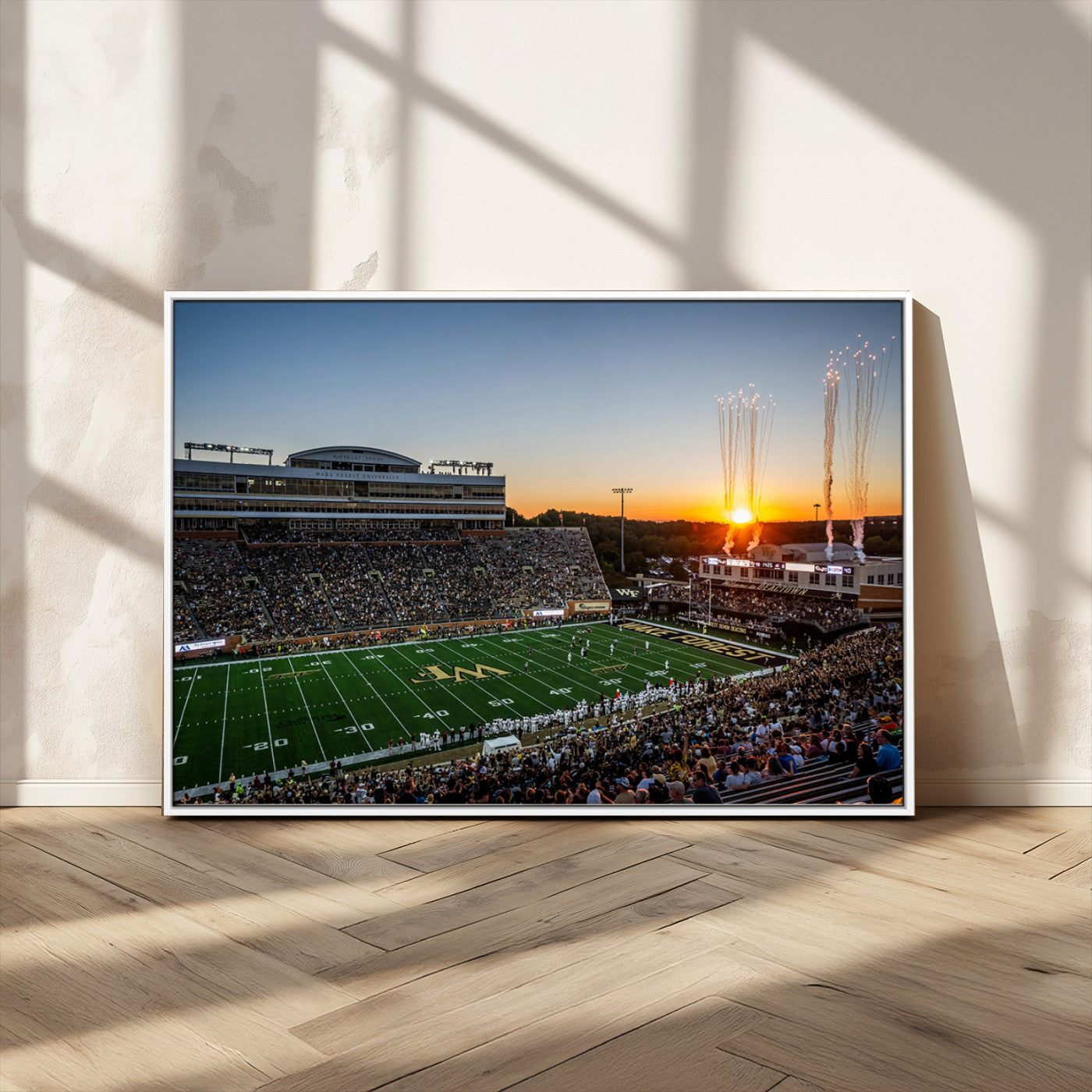 29253-MGV-CV-36X24-Demon Deacons Football Team Print Canvas- Winston-Salem Allegacy Federal Credit Union Stadium Wall