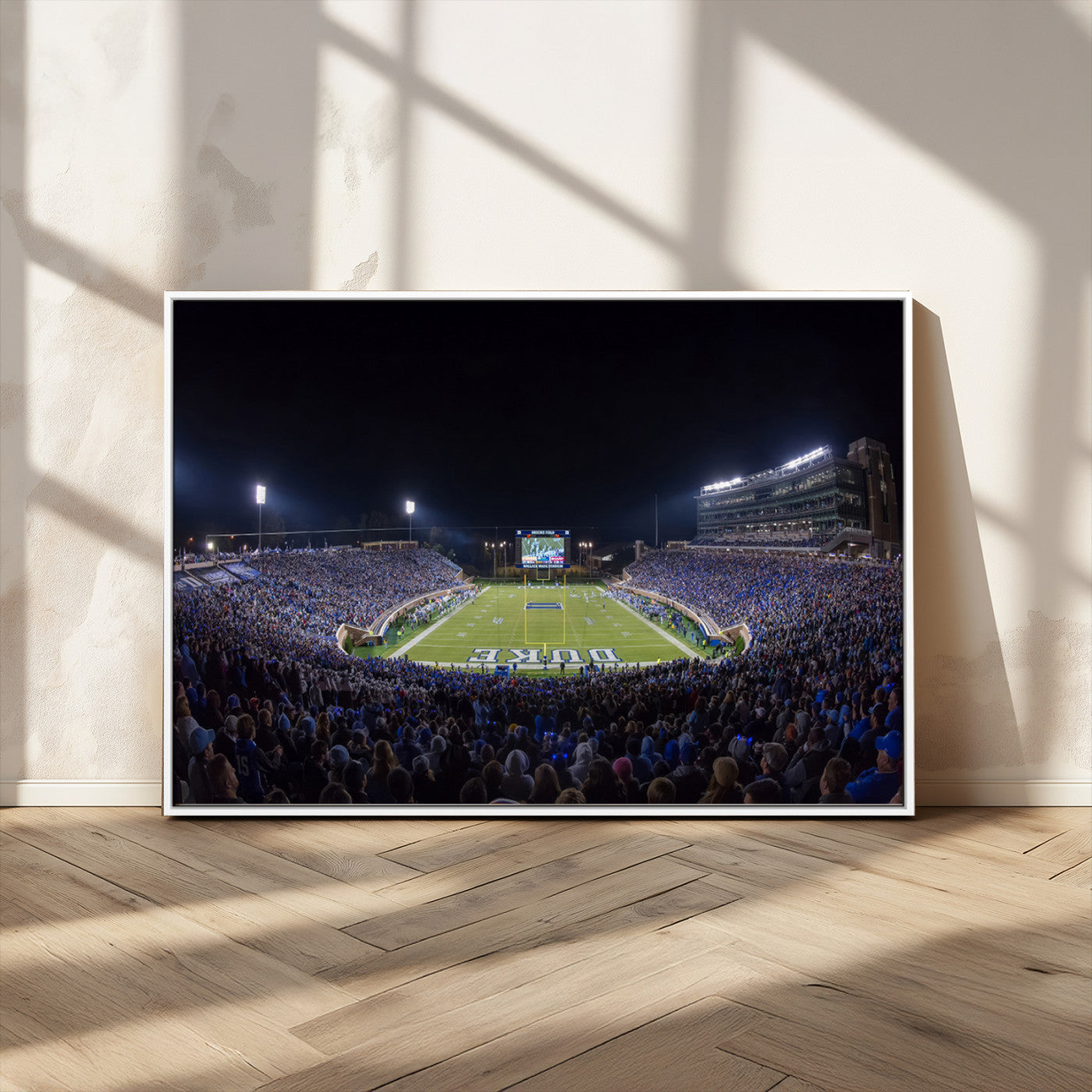 21070-MGV-FC-36X24_White-Duke University Blue Devils Football Team Print - Durham Wallace Wade Stadium Wall Art Canvas Print