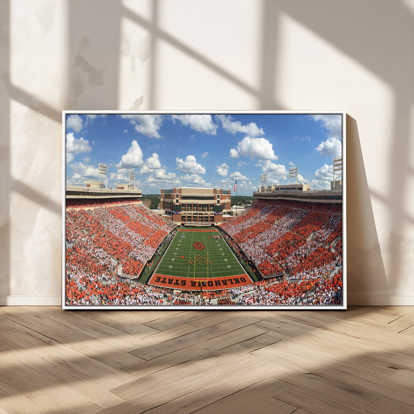 65192-MGV-CV-36X24-Oklahoma State Cowboys Football Team Print - Stillwater Boone Pickens Stadium Wall Art Canvas Print