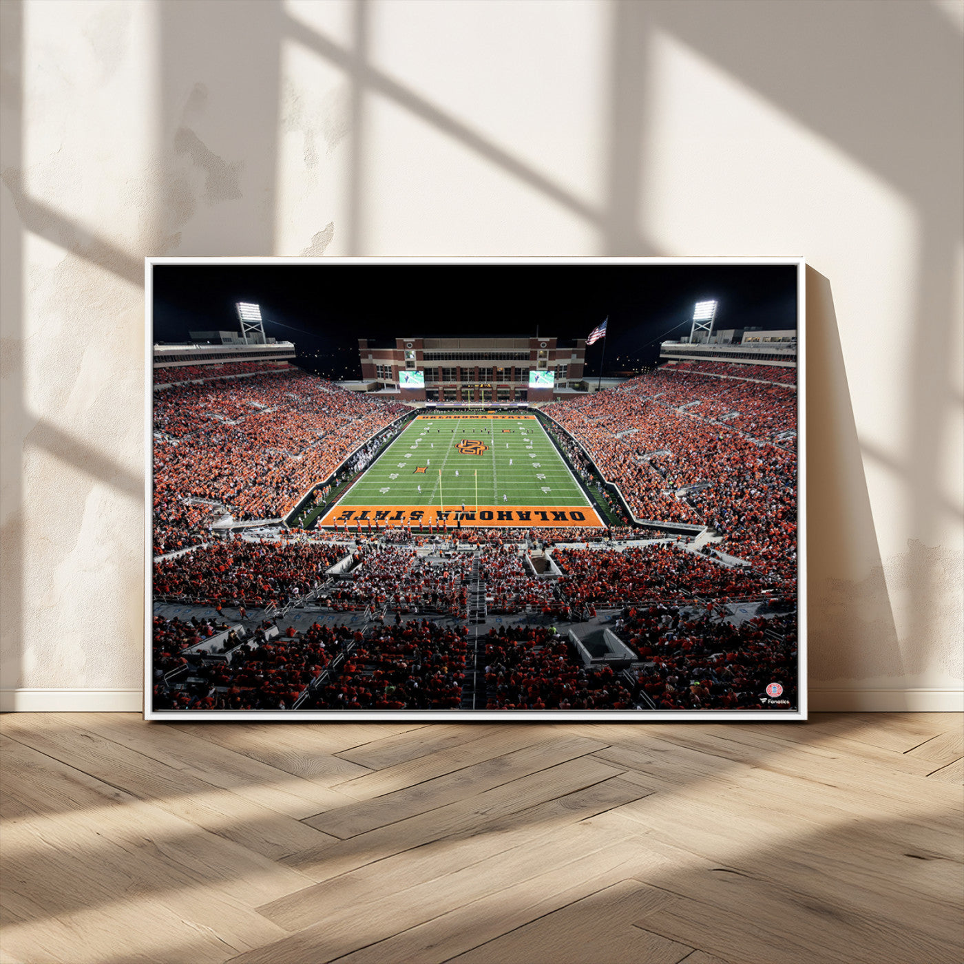81675-MGV-CV-36X24-Boone Pickens Stadium Wall Art Oklahoma State Cowboys Print Framed Sports Canvas Art for Home, Office, Living Room