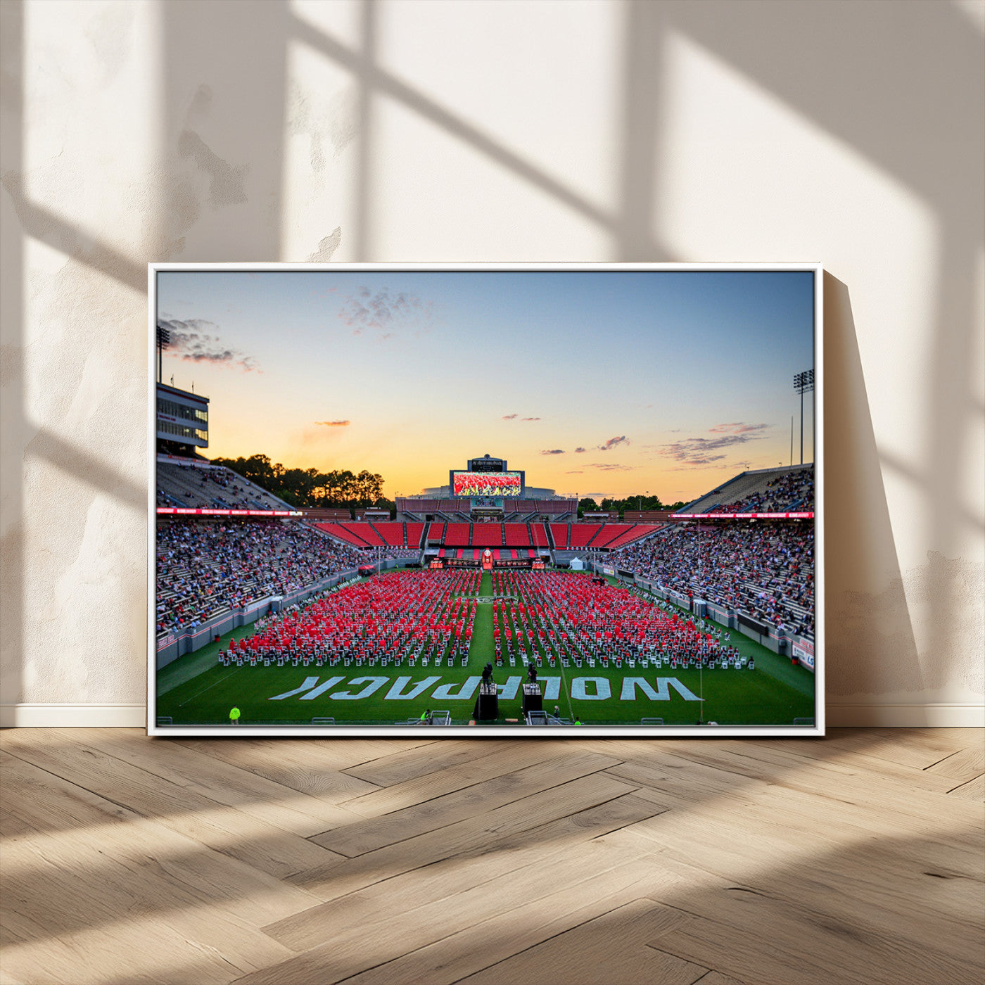 -NC State Wolfpack Football Team Print Wall Art - Raleigh Carter-Finley Stadium Wall Art Canvas Print