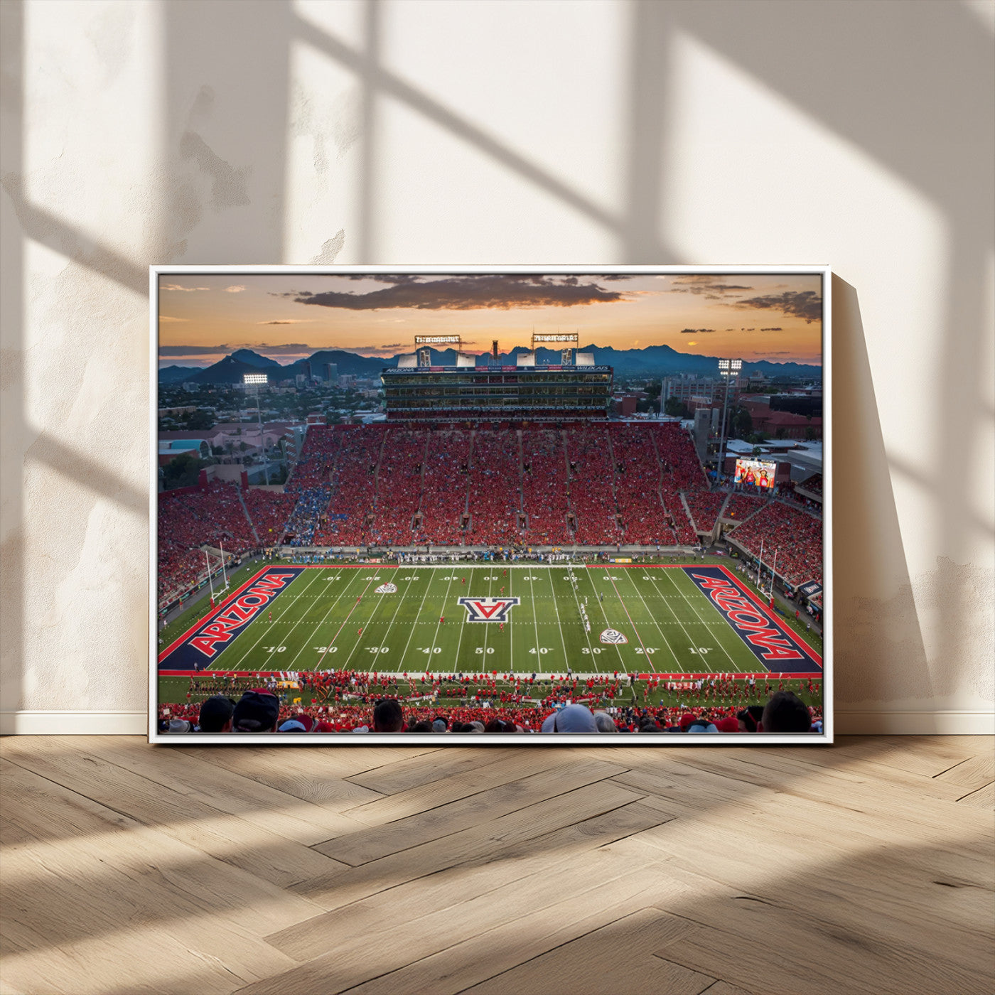 99722-MGV-CV-36X24-Framed Arizona Wildcats Football Team Print - Tucson Arizona Stadium Wall Art Canvas Print