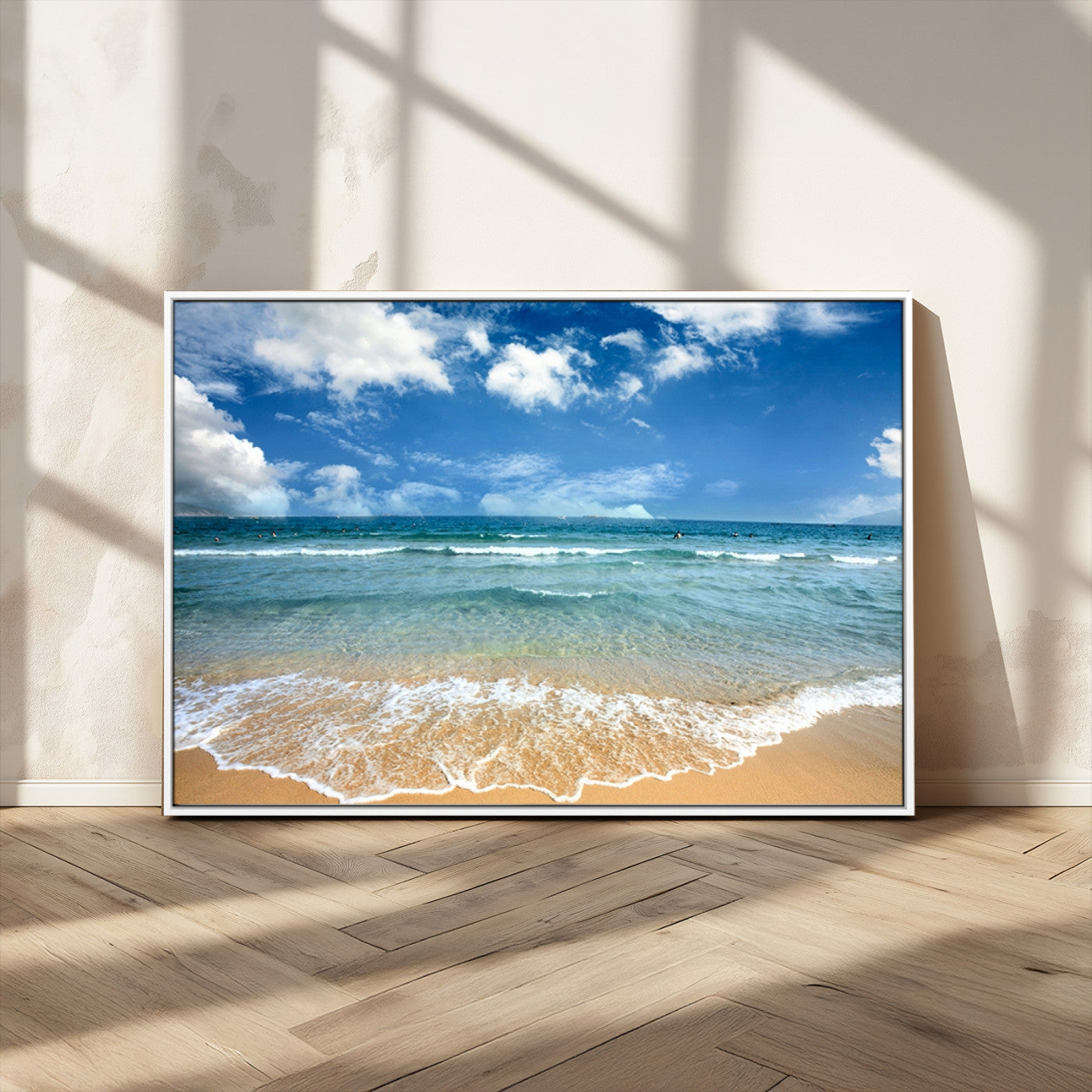 -Sea View From the Beach Canvas Print
