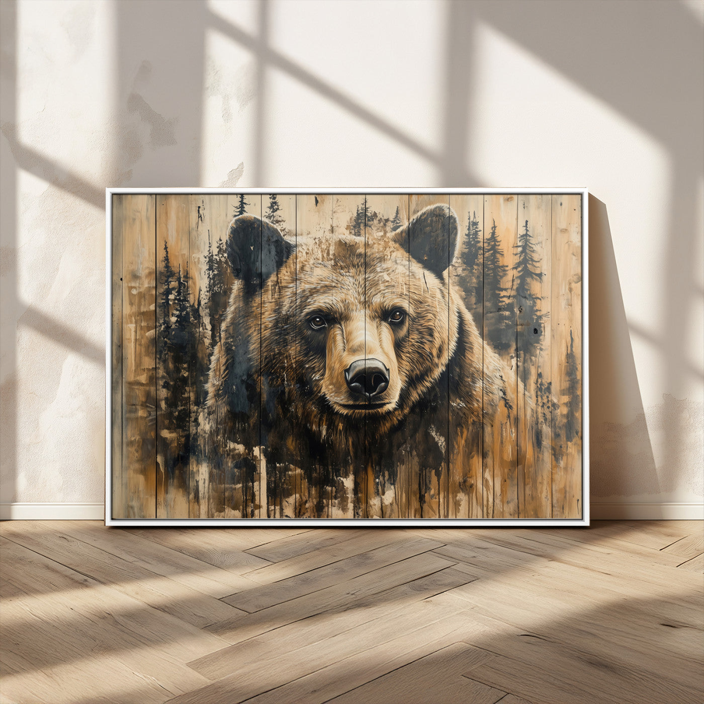 41362-MGV-CV-36X24-Majestic Grizzly 399 Bear Wall Art | 3-Panel Rustic Canvas Print for Living Room, Office, or Cabin