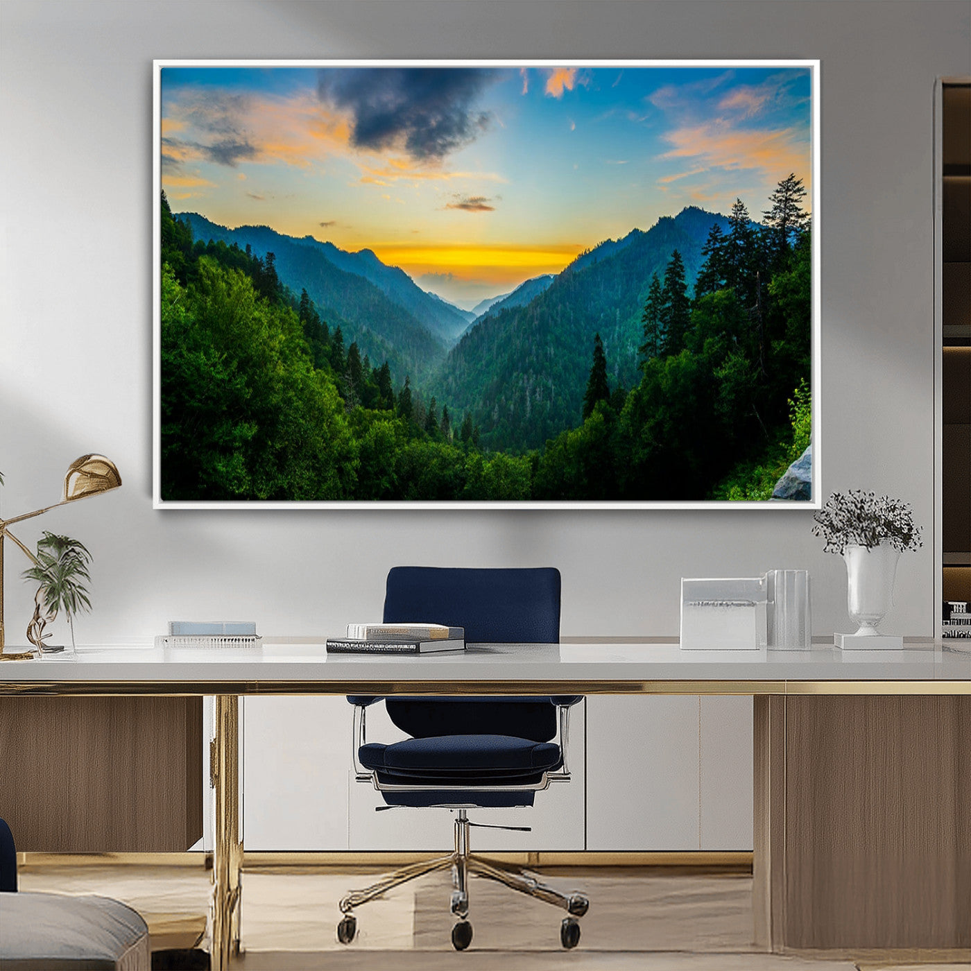 -Green Forest Wall Art Canvas Print