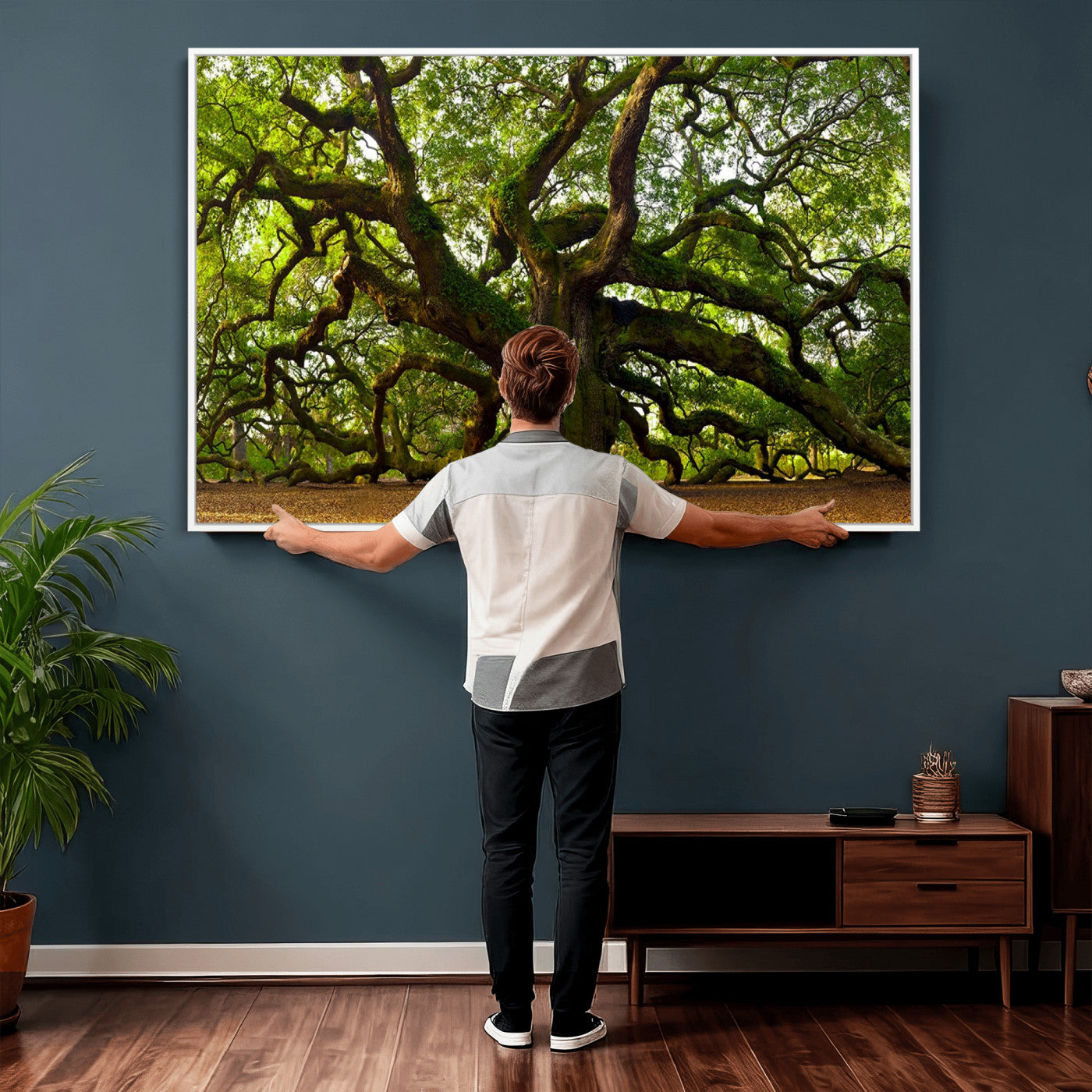 29407-MGV-CV-36X24 - Angel Oak Tree Wall Art Canvas Print | Large Forest Tree Nature Photography Print on Canvas