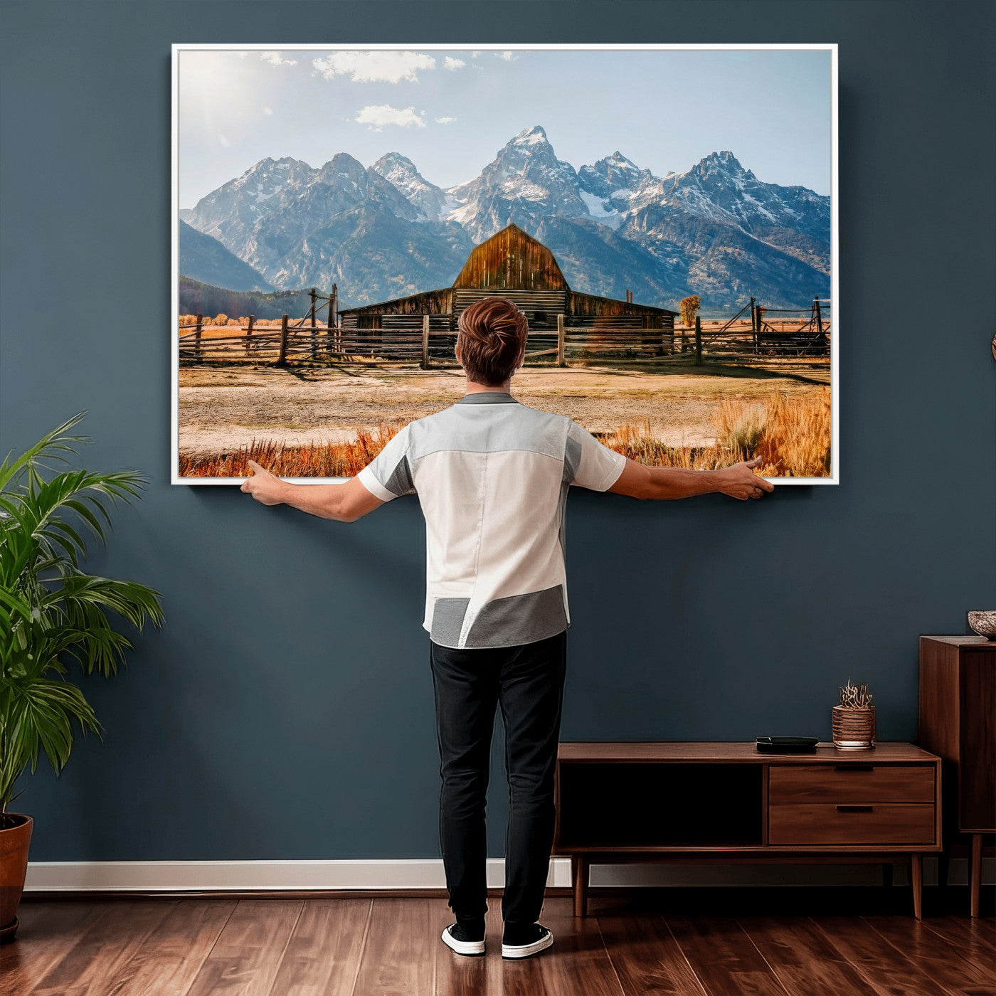 26513-MGV-CV-36X24 - Vintage Old Barn Field Wall Art Canvas Print for Farmhouse Decor - Rustic Barn Wall Art Canvas Print