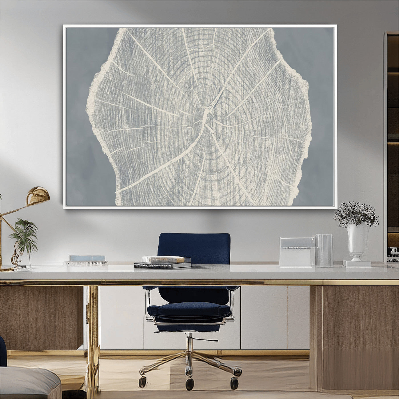 25547-MGV-CV-36X24-Abstract Tree Ring Wall Art Canvas Print – Nature-Inspired, Ready to Hang, Modern Home Decor