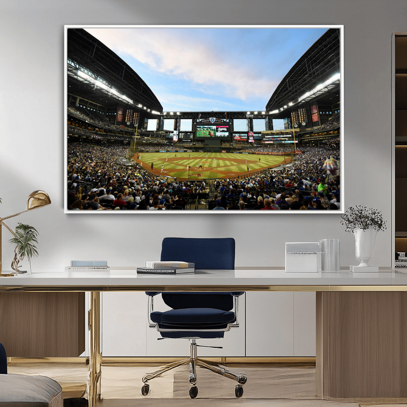 92672-MGV-CV-36X24-Arizona Diamondbacks Team Print - Phoenix Chase Field Stadium Wall Art Canvas Print