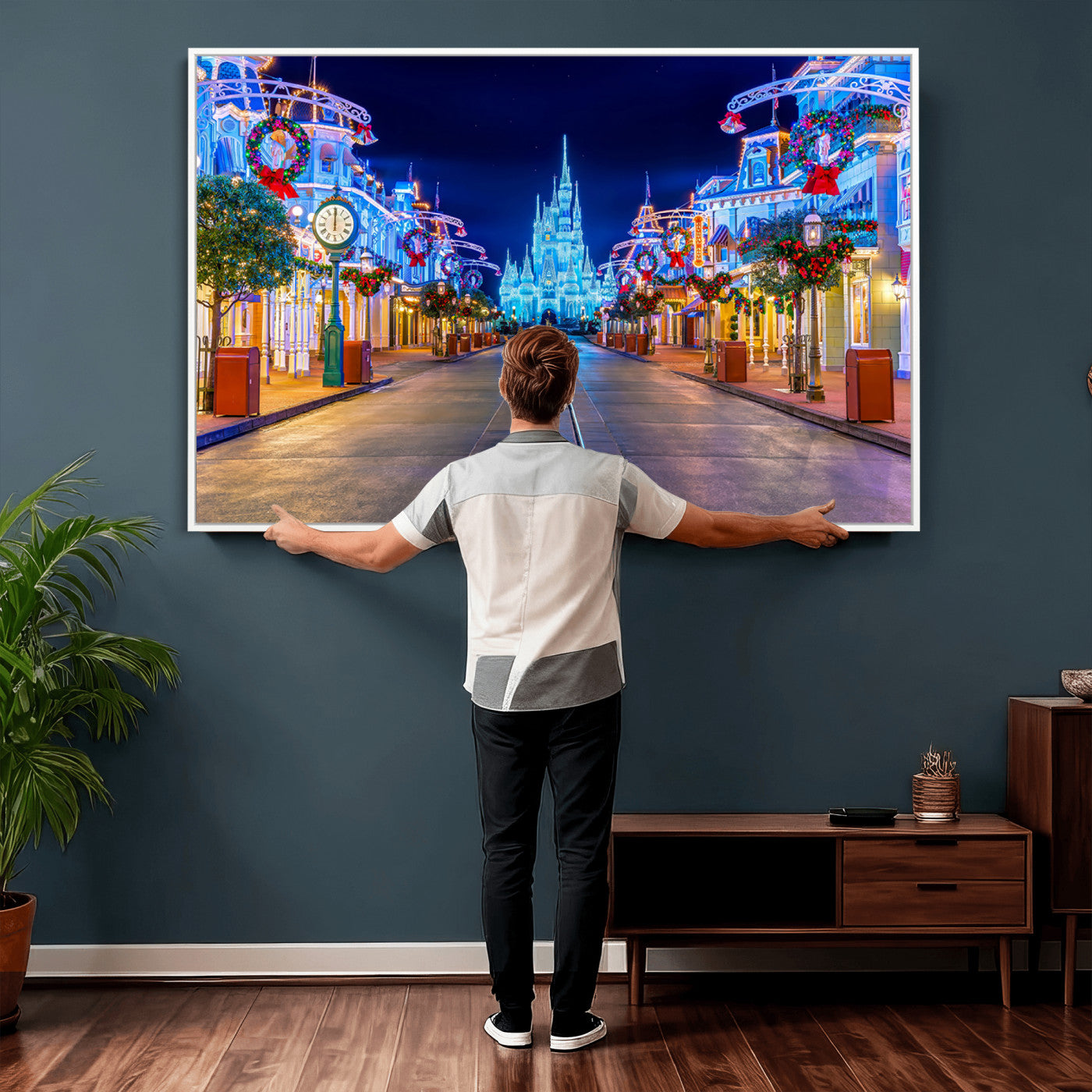 12470-MGV-CV-36X24 - Disney Wall Art | Castle Large Wall Art Disney Magic Kingdom Print for Kids Room Decoration | Disney