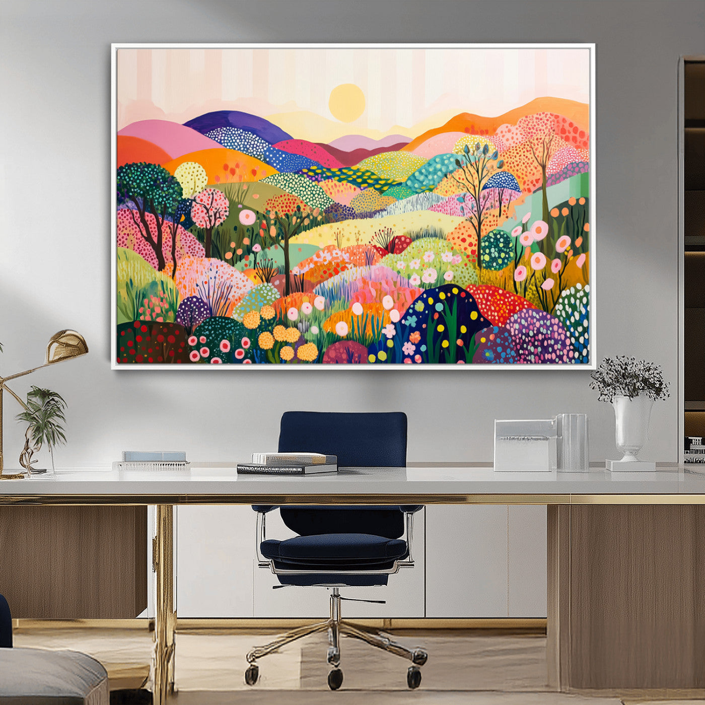 63198-MGV-CV-36X24-Yayoi Kusama 1986 Wall Art Print – Yayoi Kusama Wabi Sabi Japanese Wall Art Print - Vibrant Abstract