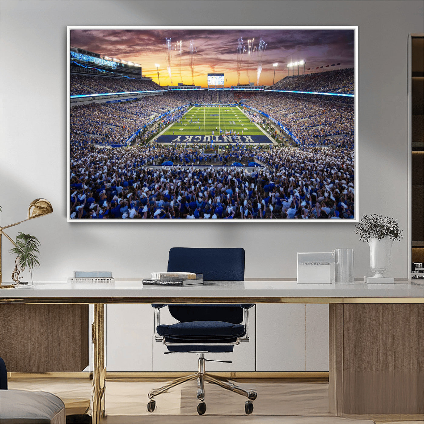 78524-MGV-CV-36X24-Kroger Field Wall Art Print - Kentucky Stadium Wall Art Print - Sunset Football Stadium Wall Decor -