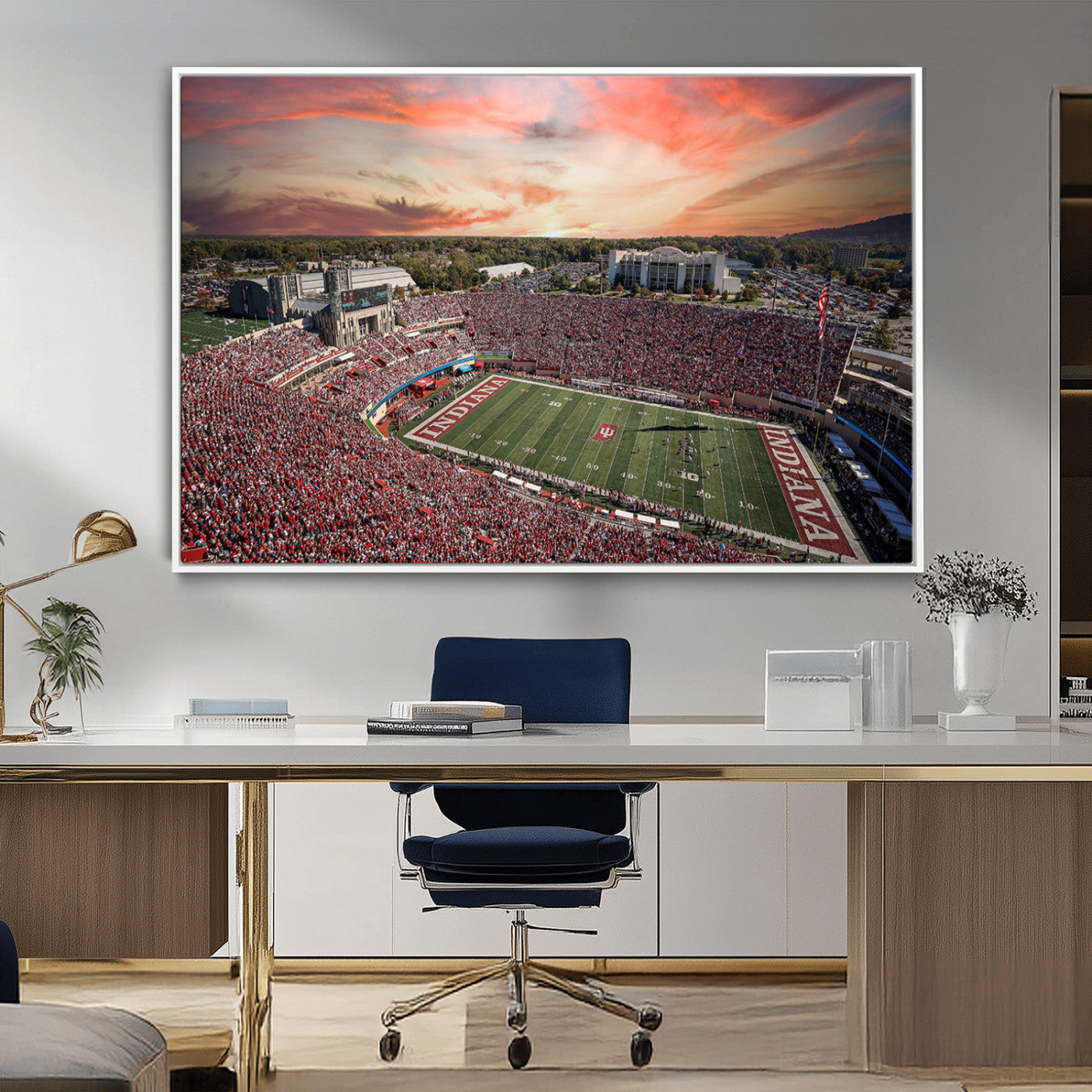51135-MGV-CV-36X24-Indiana Memorial Stadium Wall Art Canvas Print, Framed Studium Canvas Art, Indiana Memorial Stadium