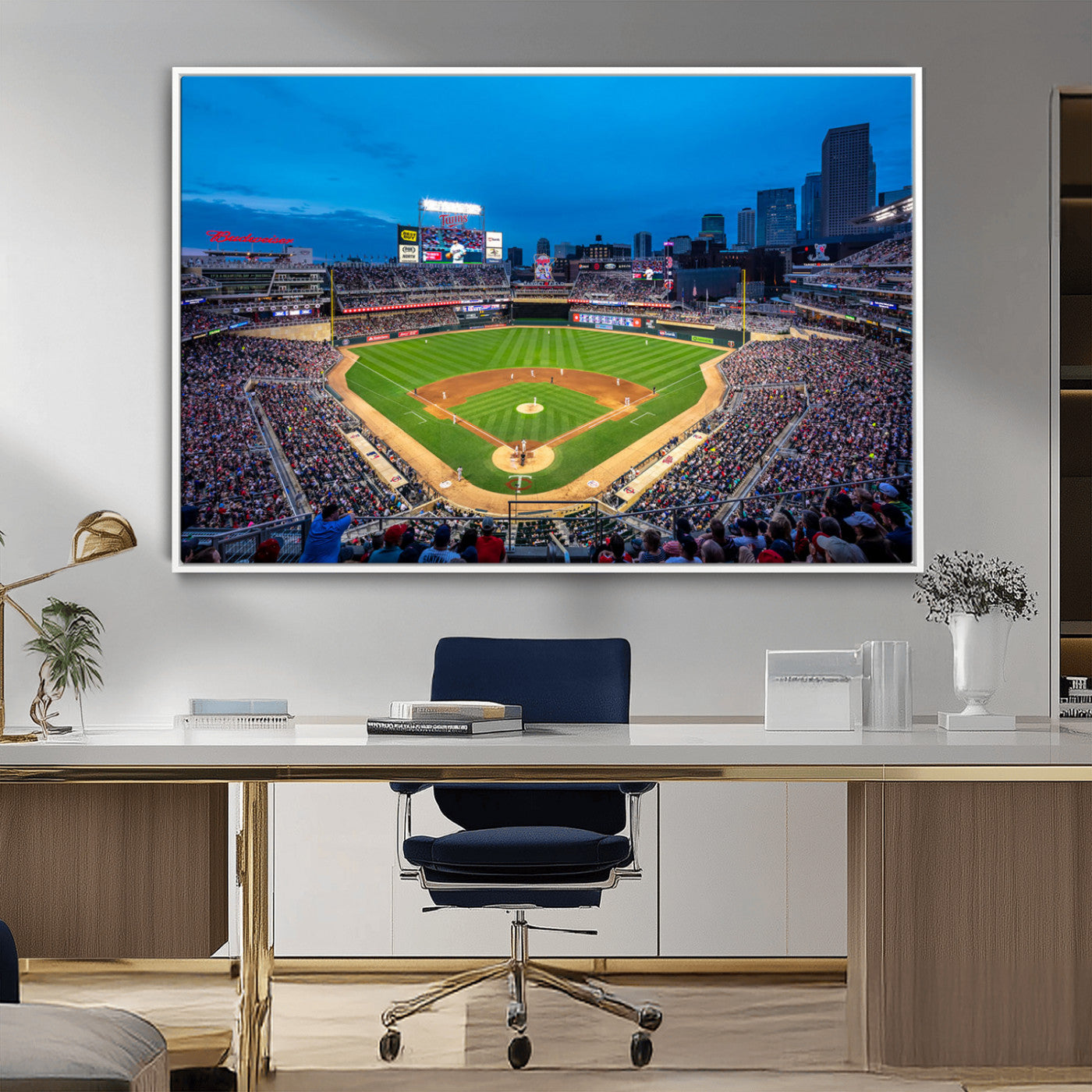 -Target Field Stadium Wall Art Canvas Print – Minnesota Twins Baseball Team Iconic Ballpark Scene for home, office