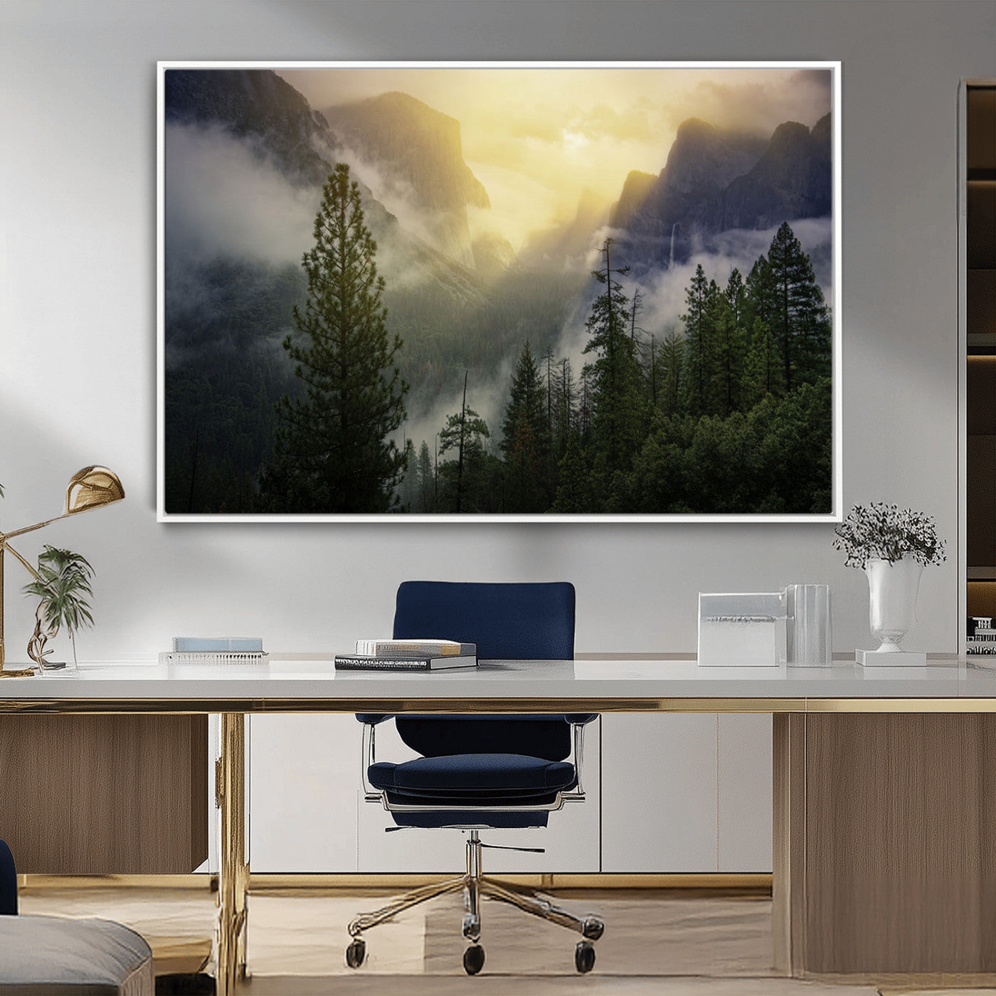 -Misty Forest Sunrise Mountain Valley Pine Trees Foggy Landscape Nature Scenic Outdoors Calm Tranquil