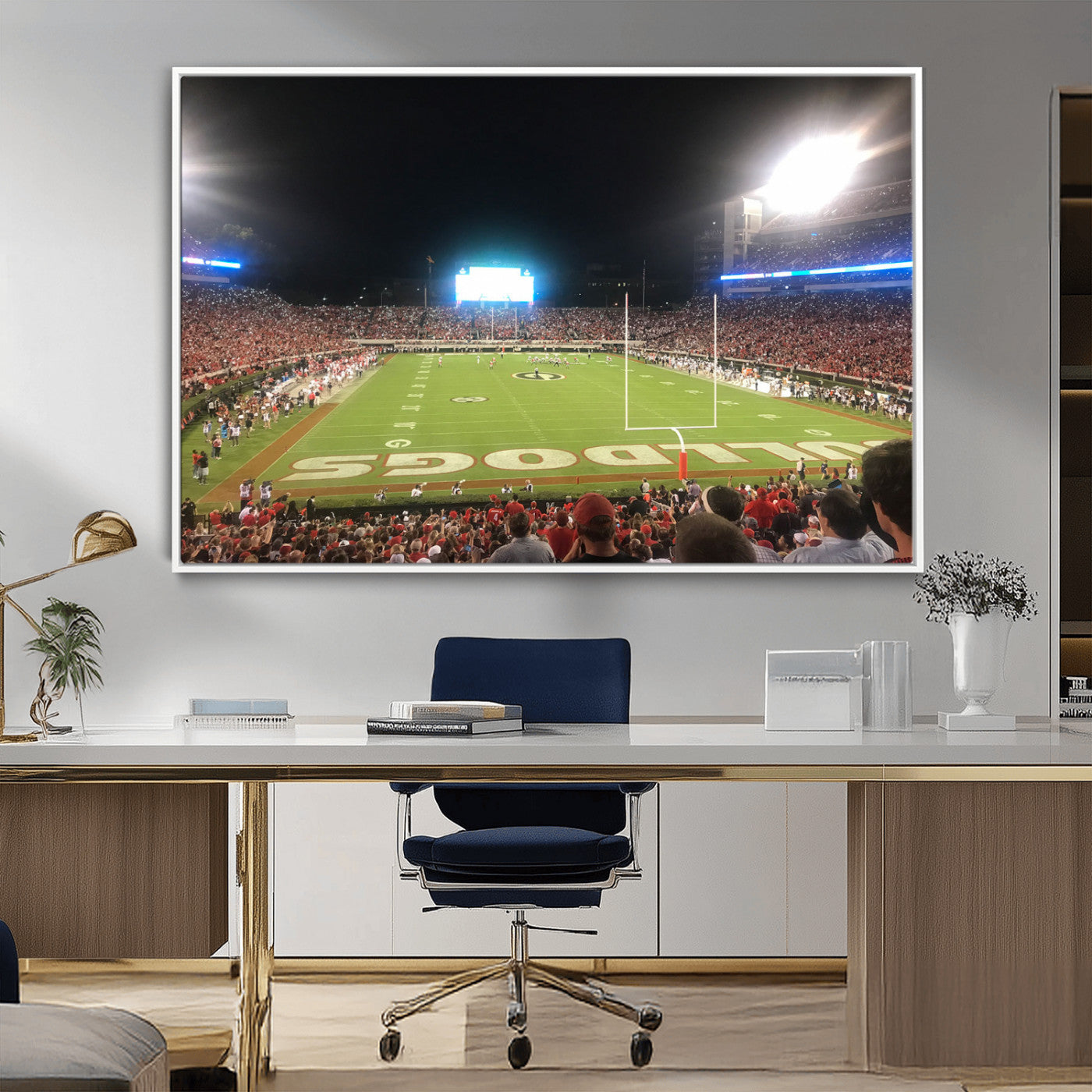 16230786-MGV-CV-36X24-Dooley Stadium Wall Art, Sports Arena Panoramic Canvas Print, Modern Stadium Landscape Artwork for Home, Office