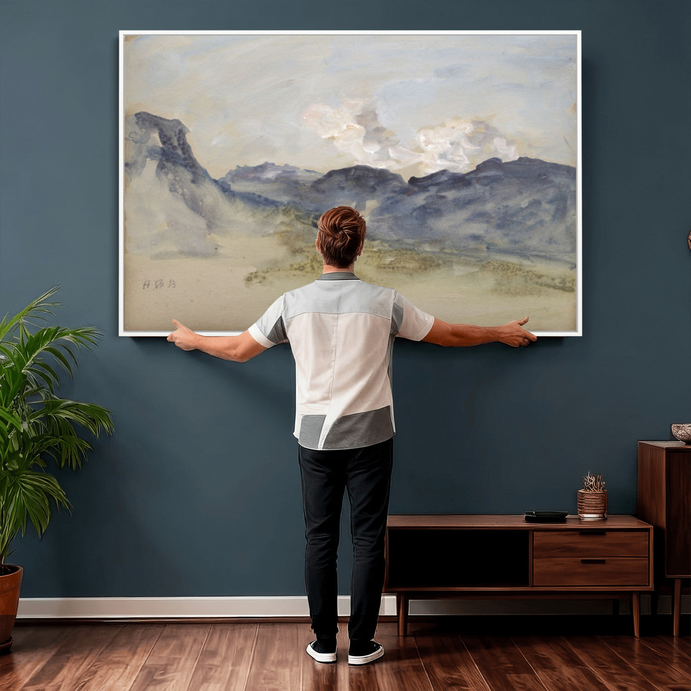 14644686-MGV-CV-36X24 - Alps Hercules Brabazon Brabazon Abstract Wall Art Canvas Print for Modern Home Decor