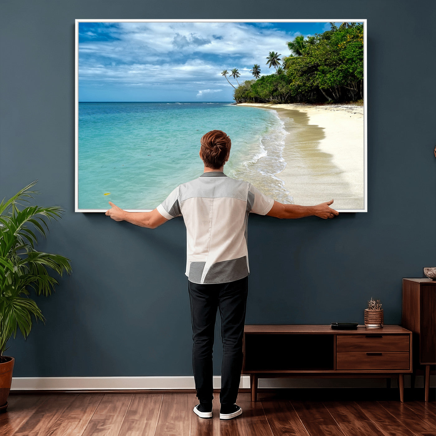 50626792-MGV-CV-36X24 - Puerto Rico Beach Paradise Wall Art – Tropical Coastal Print