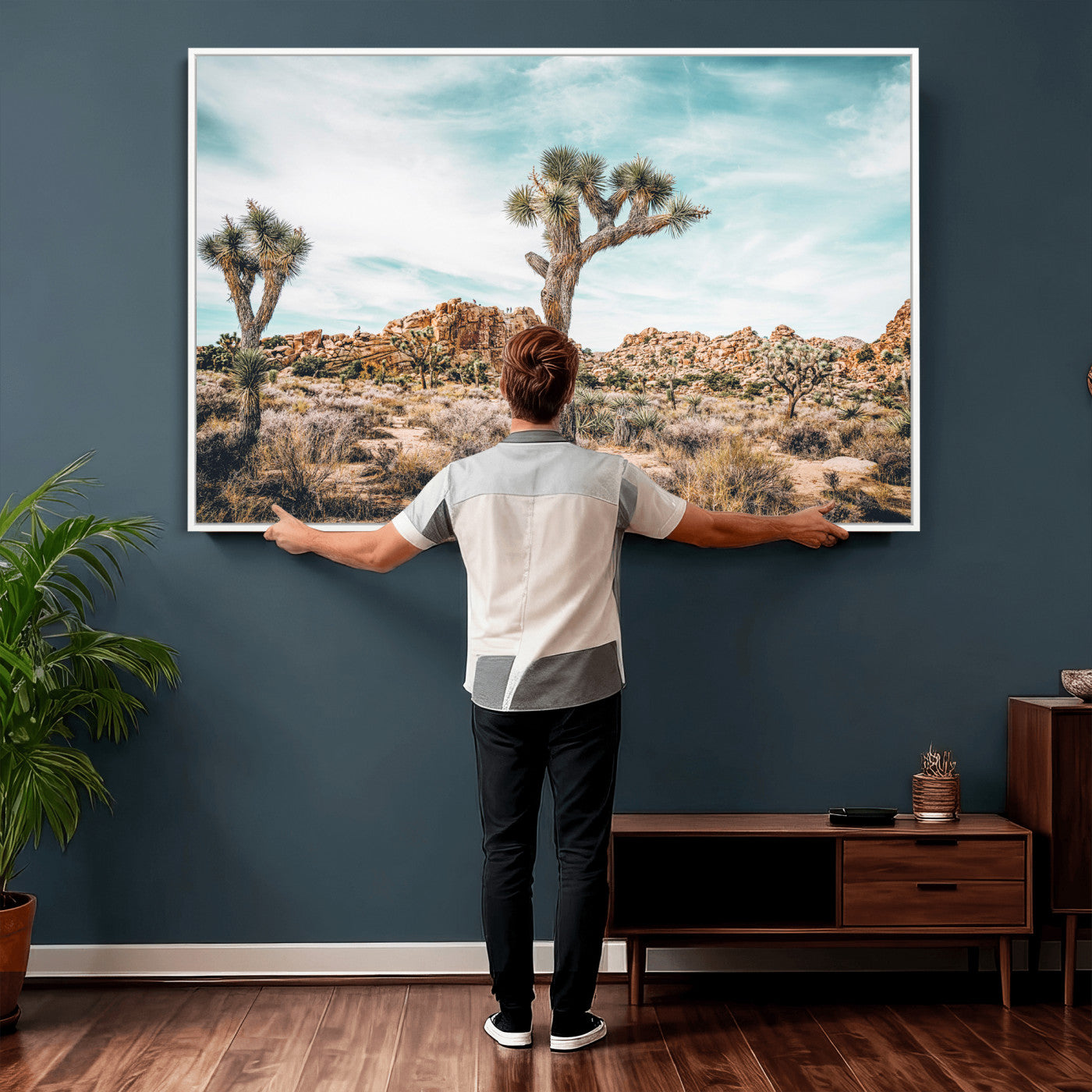 41451127-MGV-CV-36X24 - Joshua Tree National Park Canvas Wall Art Print, Desert Landscape Photography, Southwest Nature Decor - Ready to Hang