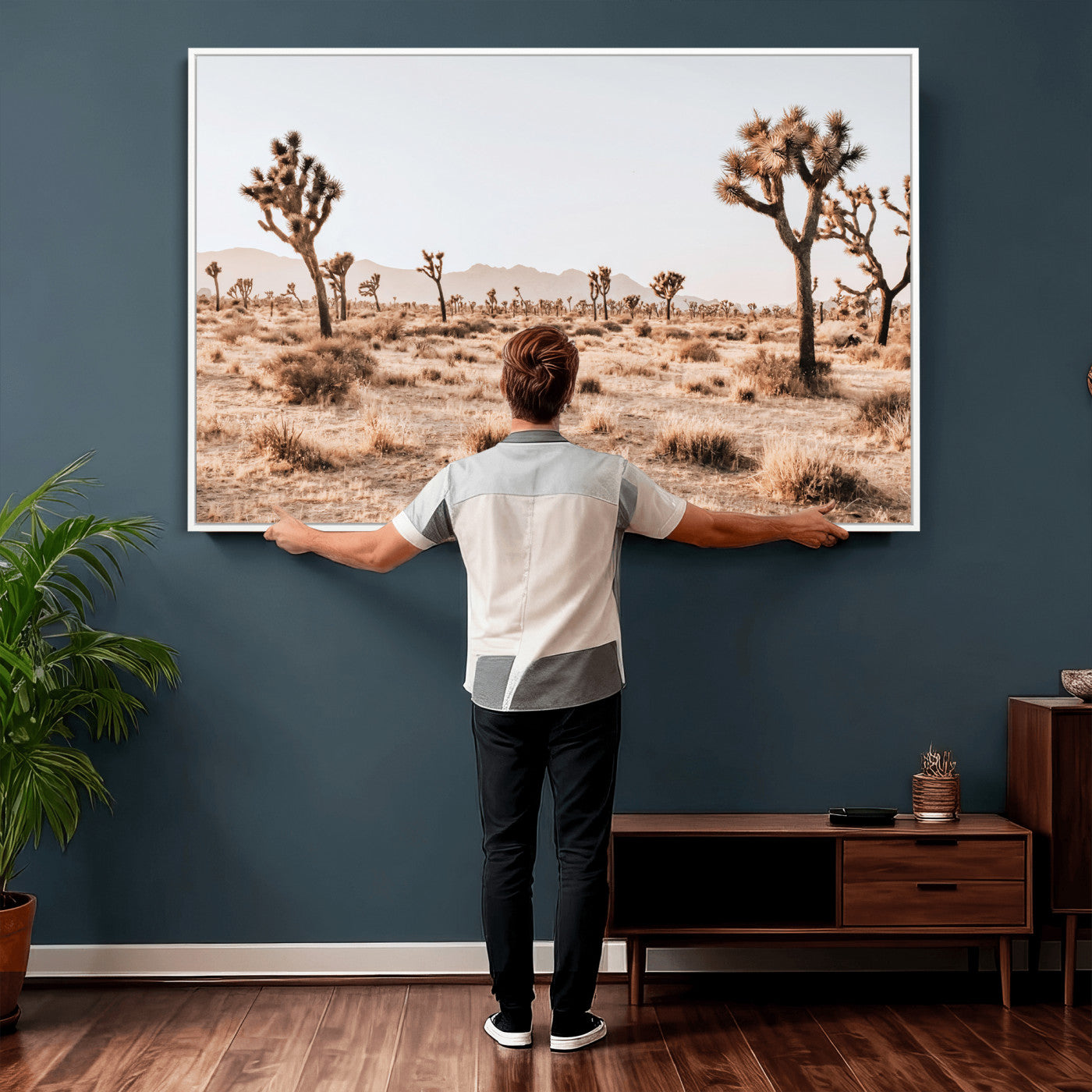 33549408-MGV-CV-36X24 - Joshua Tree Desert Canvas Wall Art Print - Desert Landscape Photography, Boho Southwest Wall Decor, Nature Canvas, Ready to Hang