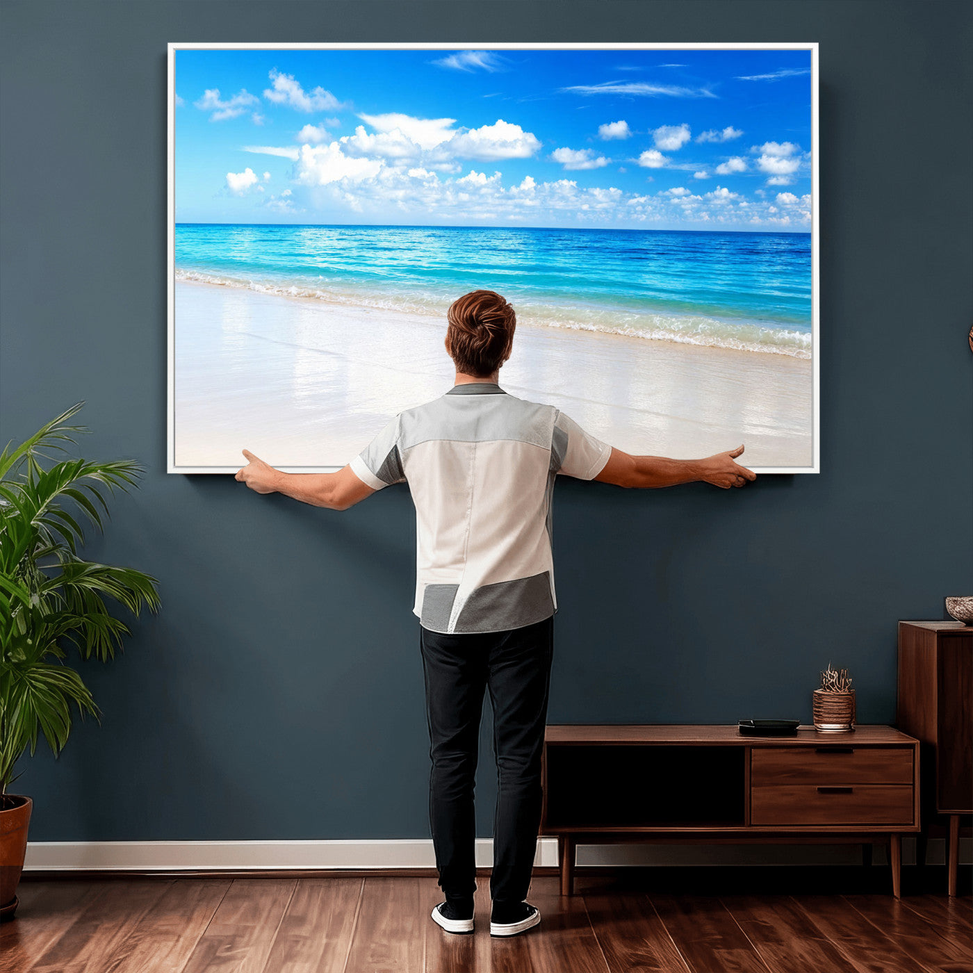 67491909-MGV-CV-36X24 - Tropical Beach Ocean Wall Art Canvas Print for Home Decor