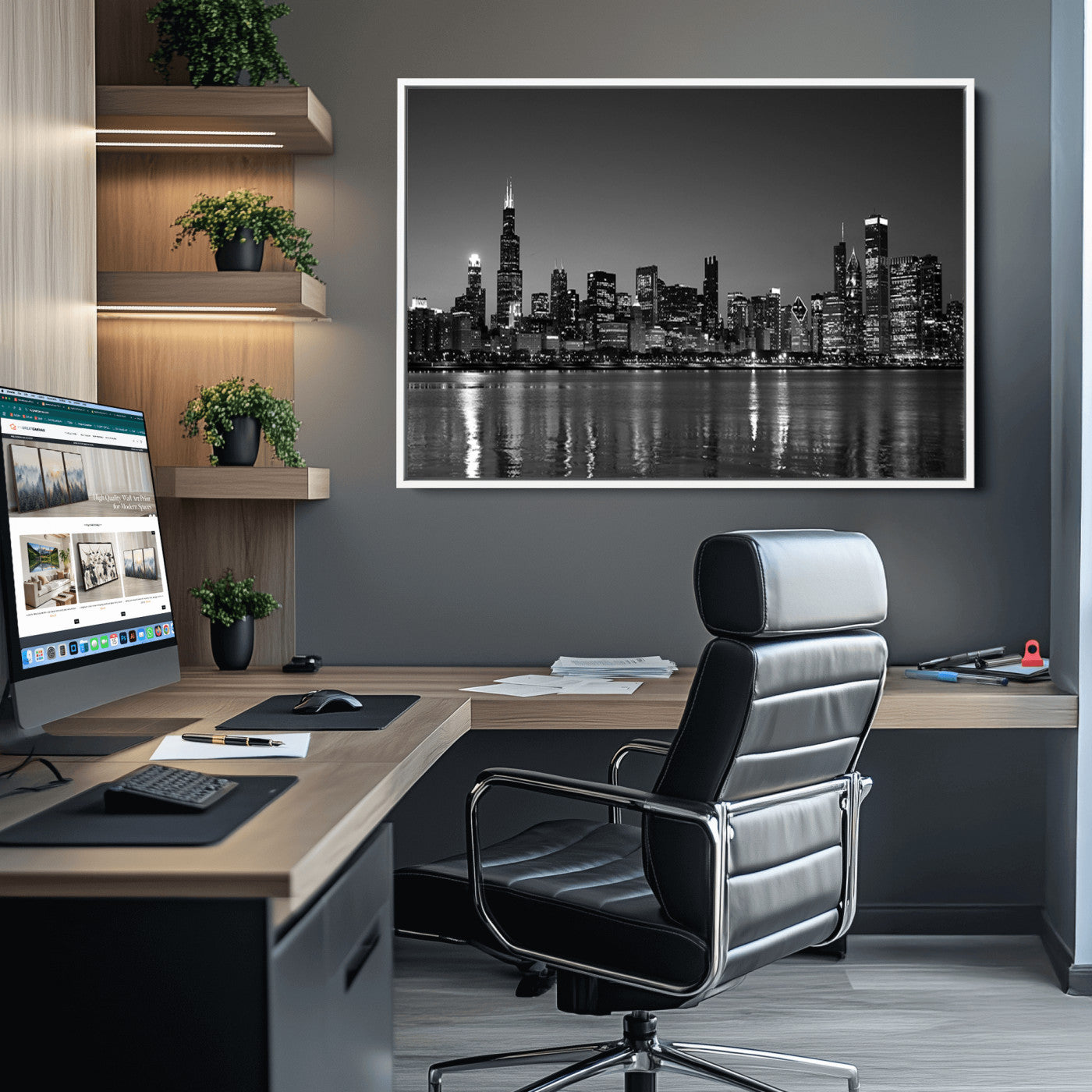 -Chicago Wall Art Canvas Print