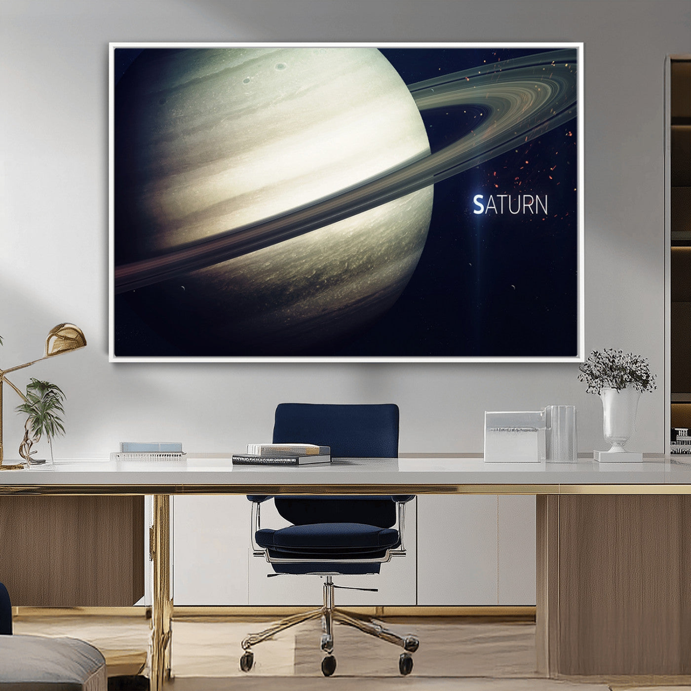 53060-MGV-CV-36X24-Framed Saturn Wall Art Canvas Print