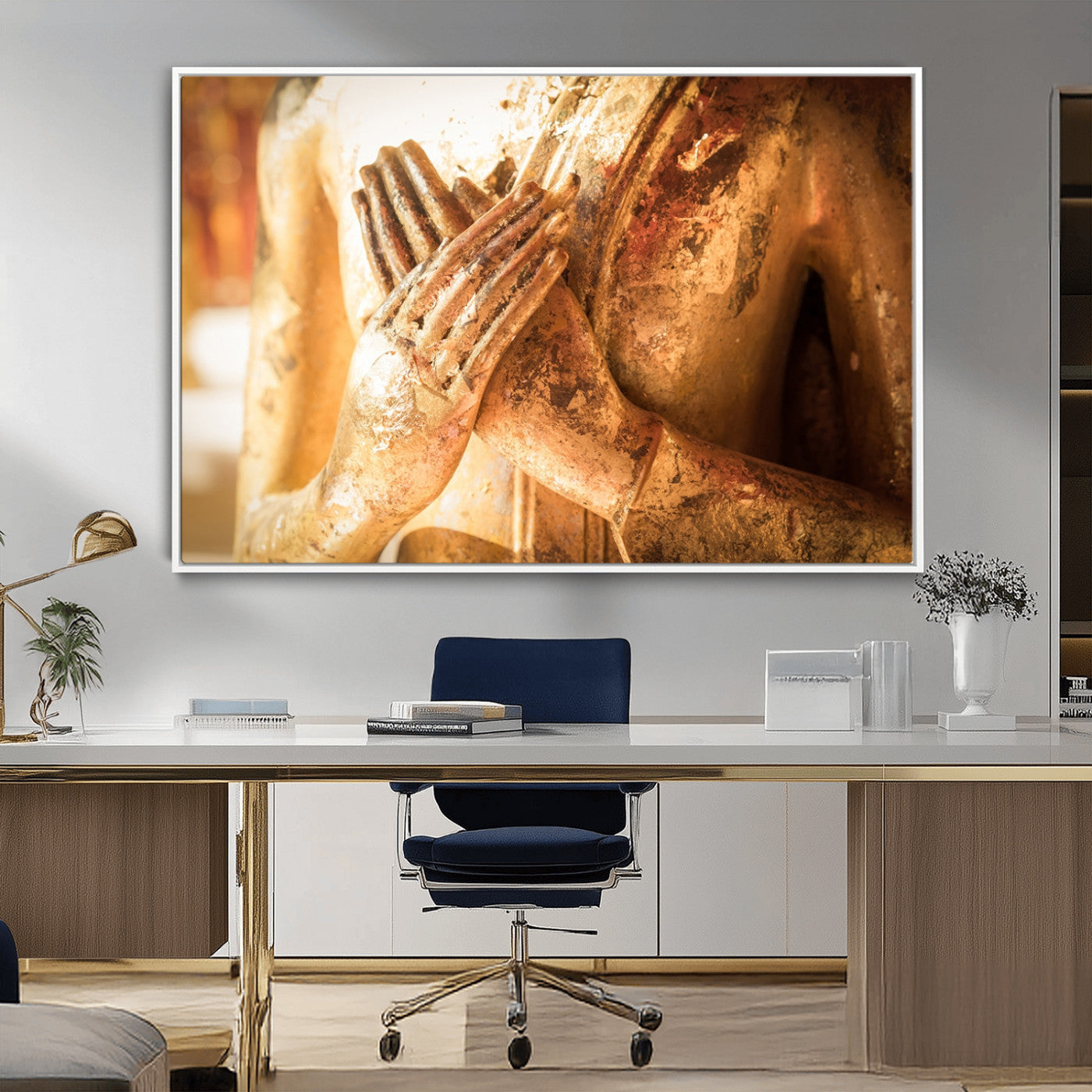 -Buddha Statue Hands Wall Art Canvas Print