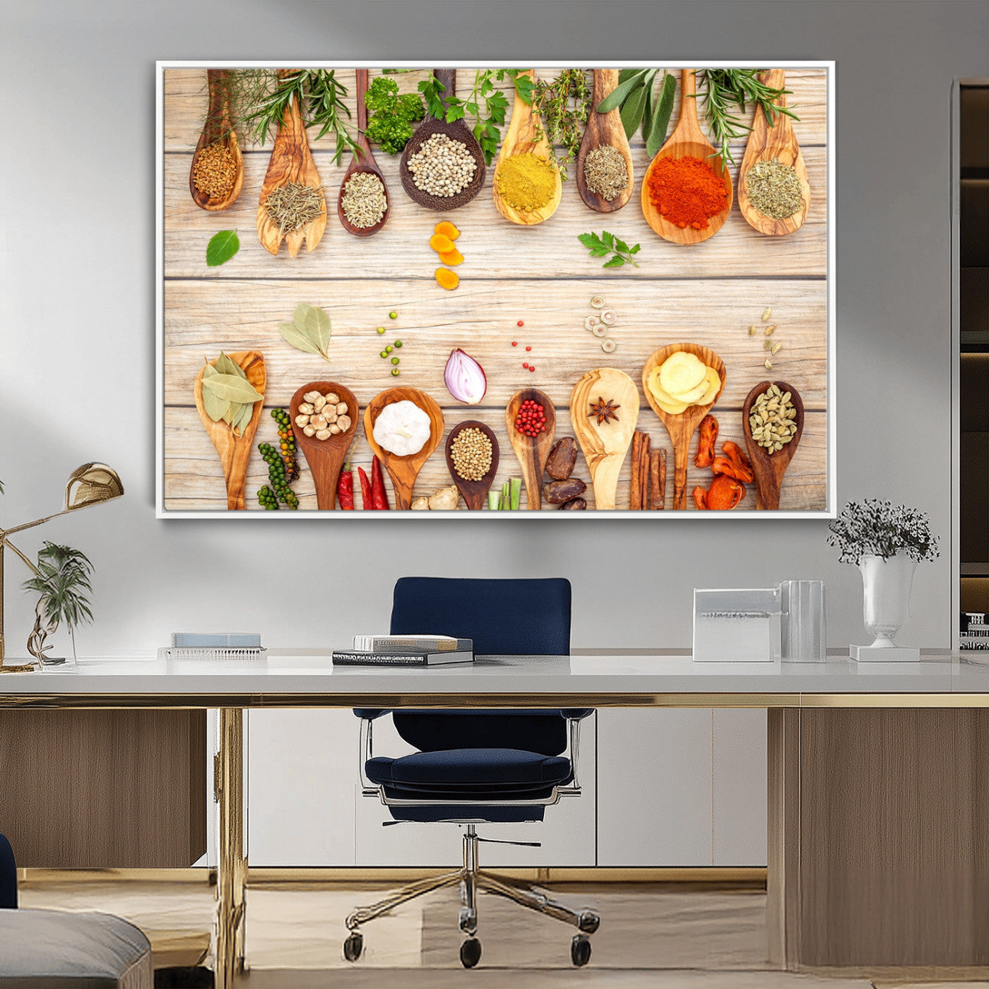 -Kitchen Spice on the Table Wall Art, Kitchen Spice Wall Art Canvas Print