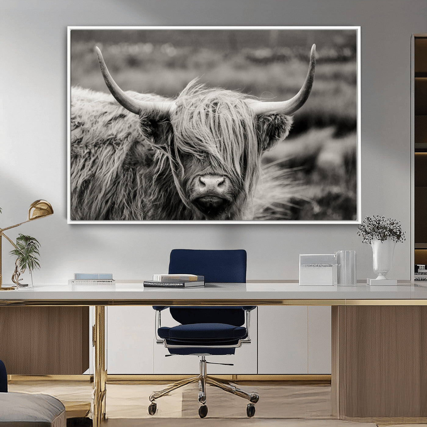 67365-MGV-FC-36X24_White-Cow Focus Canvas Wall Art Print