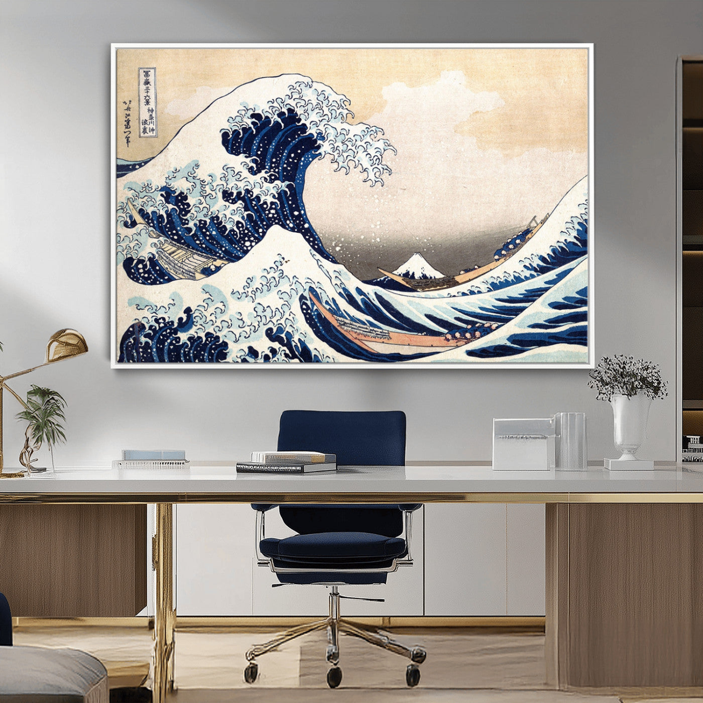 35635-MGV-CV-36X24-Wall Art Kanagawa Canvas Artwork Abstract Print