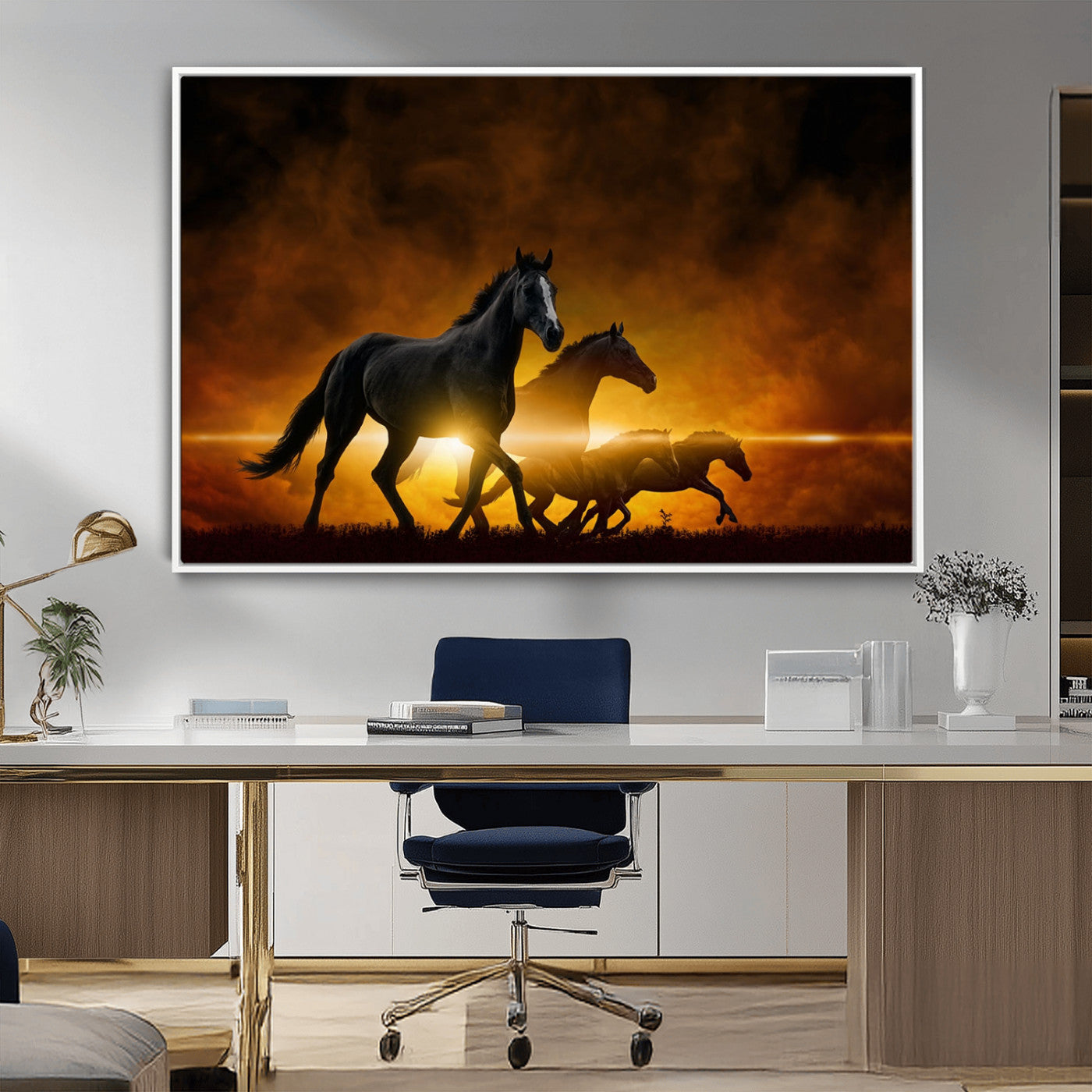 -Horse Wall Art Canvas Print, Multi Panel Animal Canvas Print