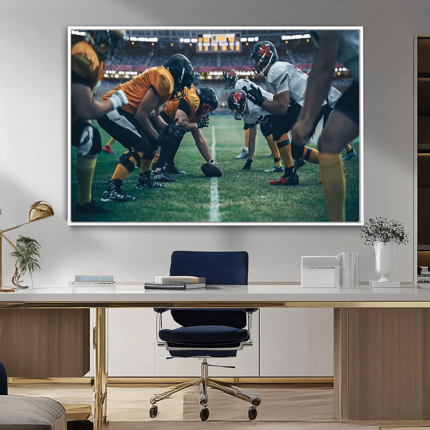 -American Football Playing Wall Art Canvas Print