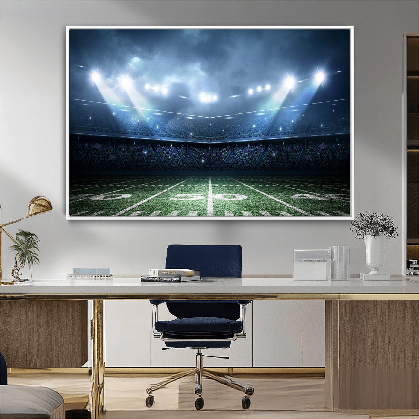 74741-MGV-CV-36X24-American Football Stadium Wall Art Canvas, American Football Stadium Canvas Print