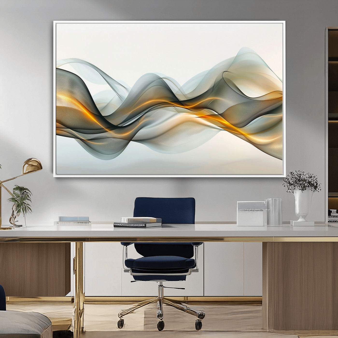 ES1001-MGV-CV-36X24-Abstract Wave Canvas Wall Art – Fluid Contemporary Elegance in Motion – Ready to Hang
