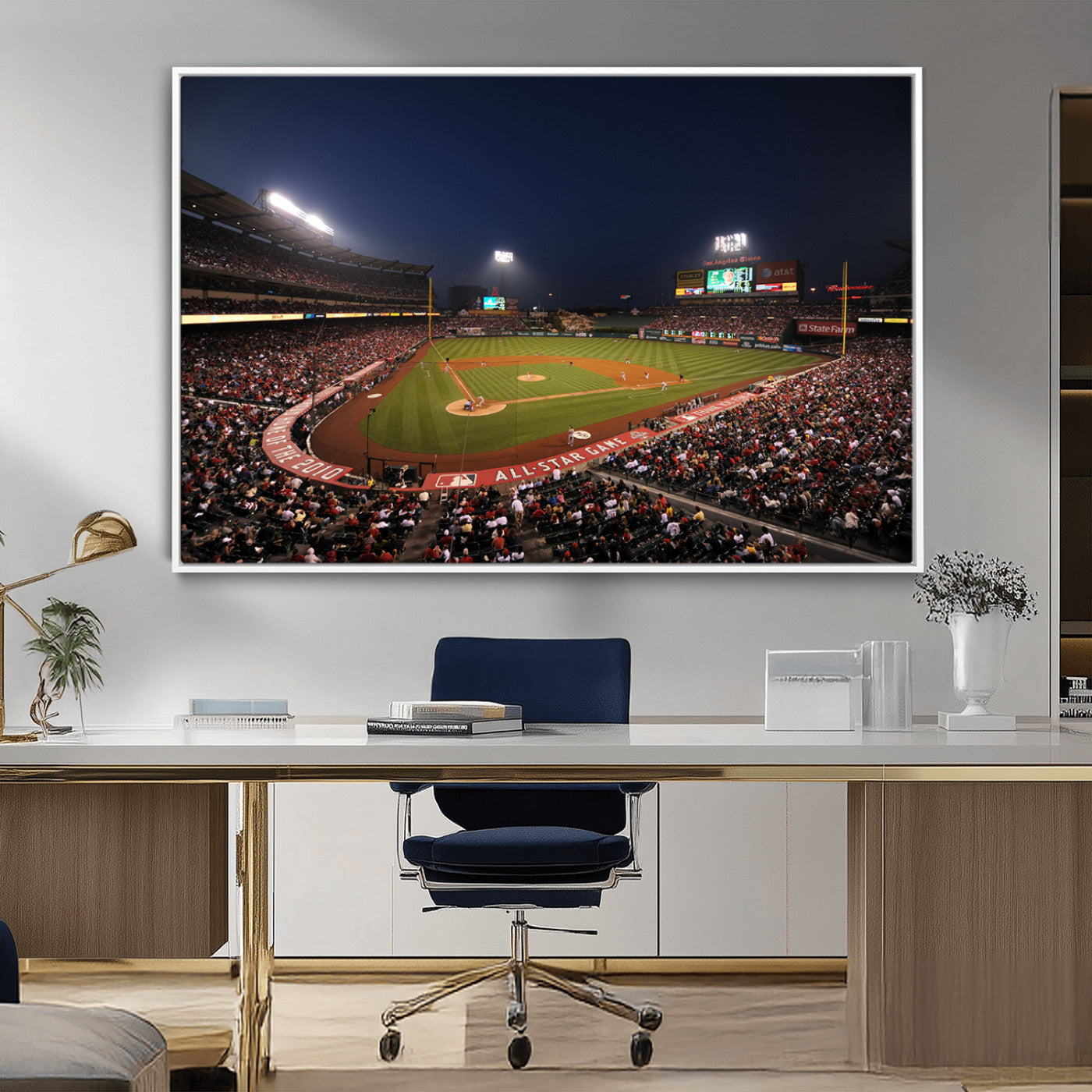 88896-MGV-CV-36X24-Los Angeles Angels Baseball Team Print - Anaheim Angel Stadium Wall Art Canvas Print